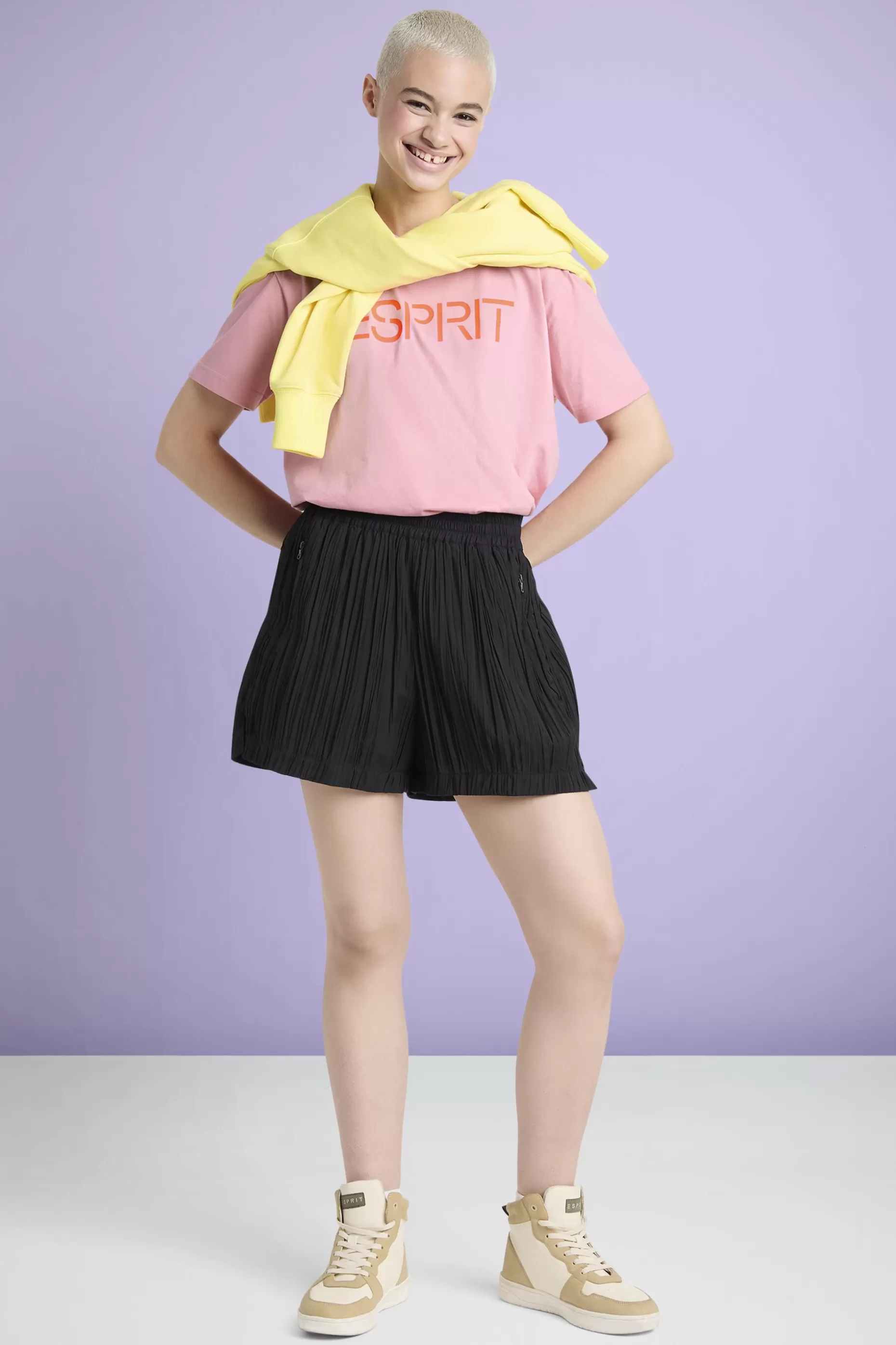 ESPRIT Pleated High-Rise Shorts at our Online Shop * Sale Under $50