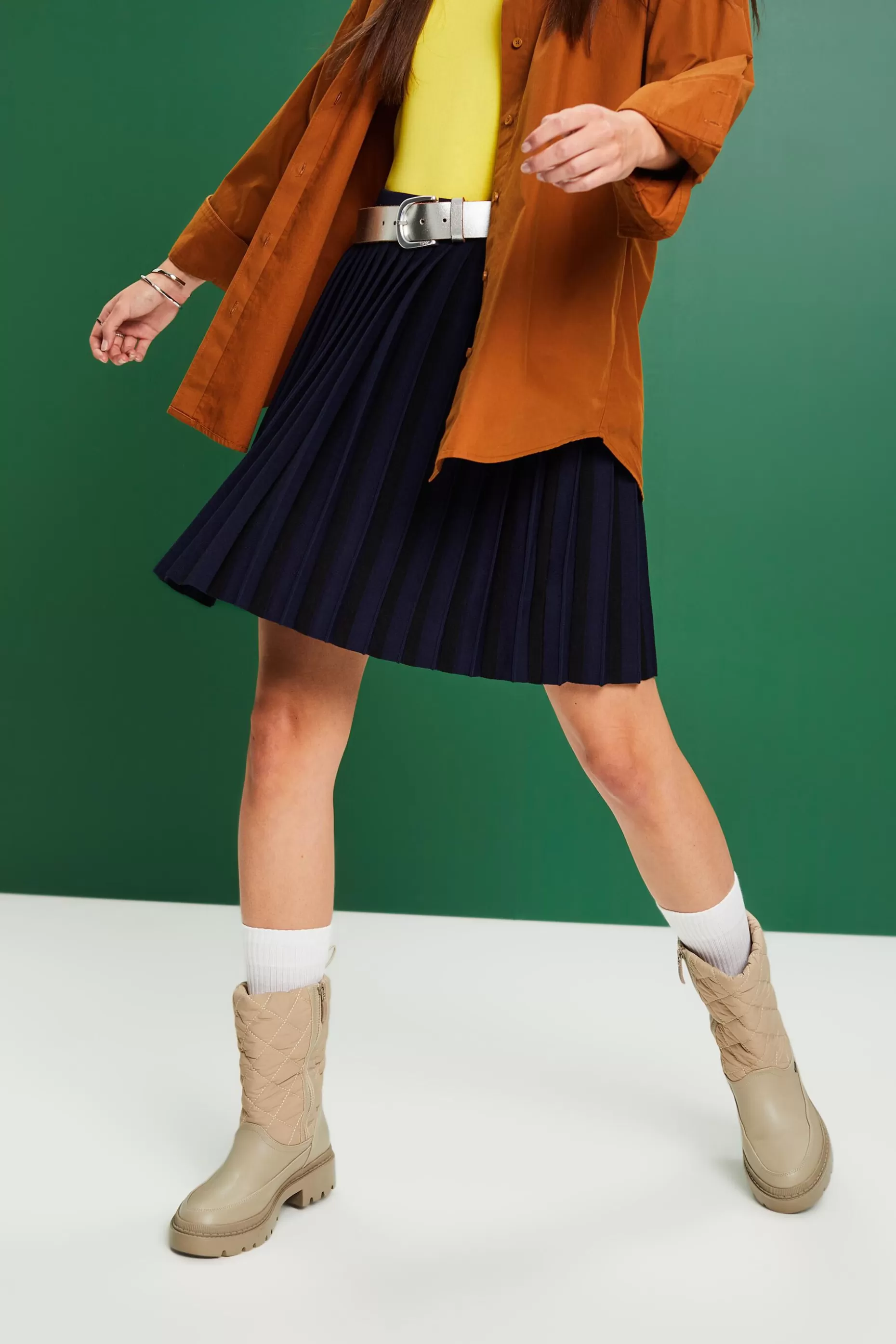 ESPRIT Pleated Knit Mini Skirt at our Online Shop *Women Skirts + Shorts