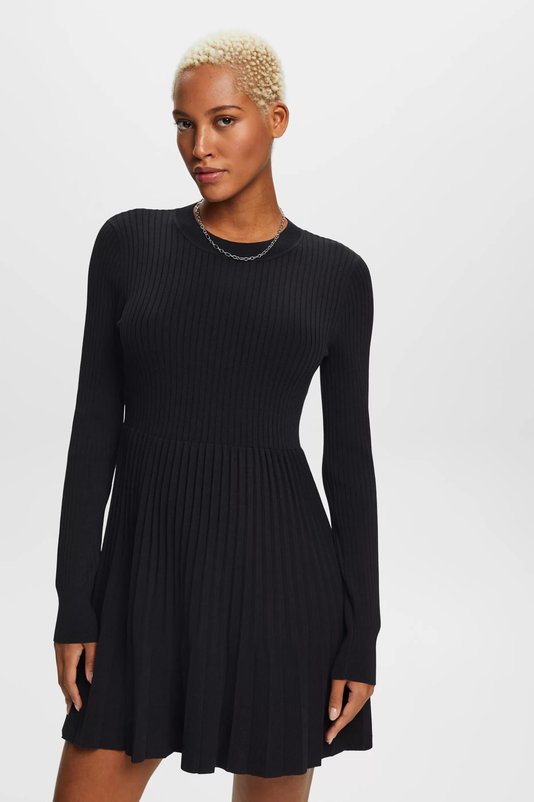 ESPRIT Pleated mini dress with long-sleeves & crewneck at our Online Shop * Sale Above $75+
