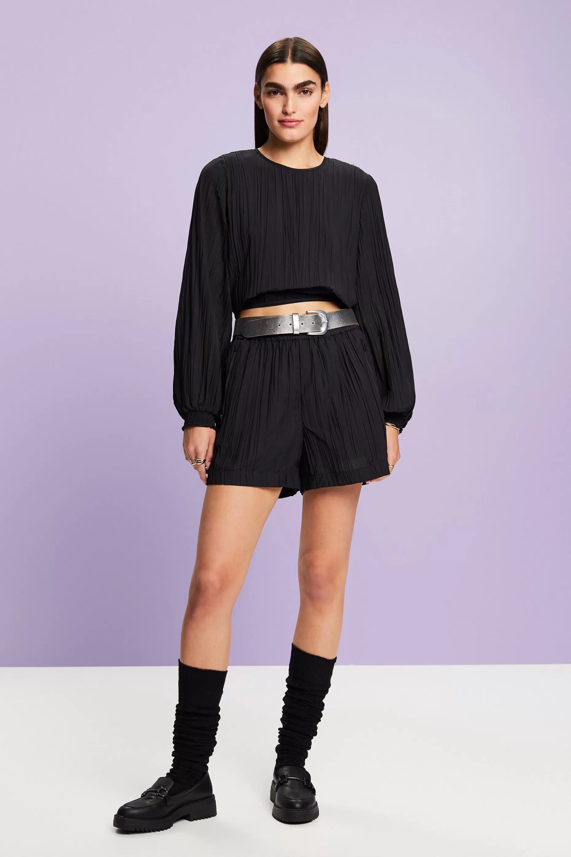 ESPRIT Plisse Long-Sleeve Top at our Online Shop *Women Tops