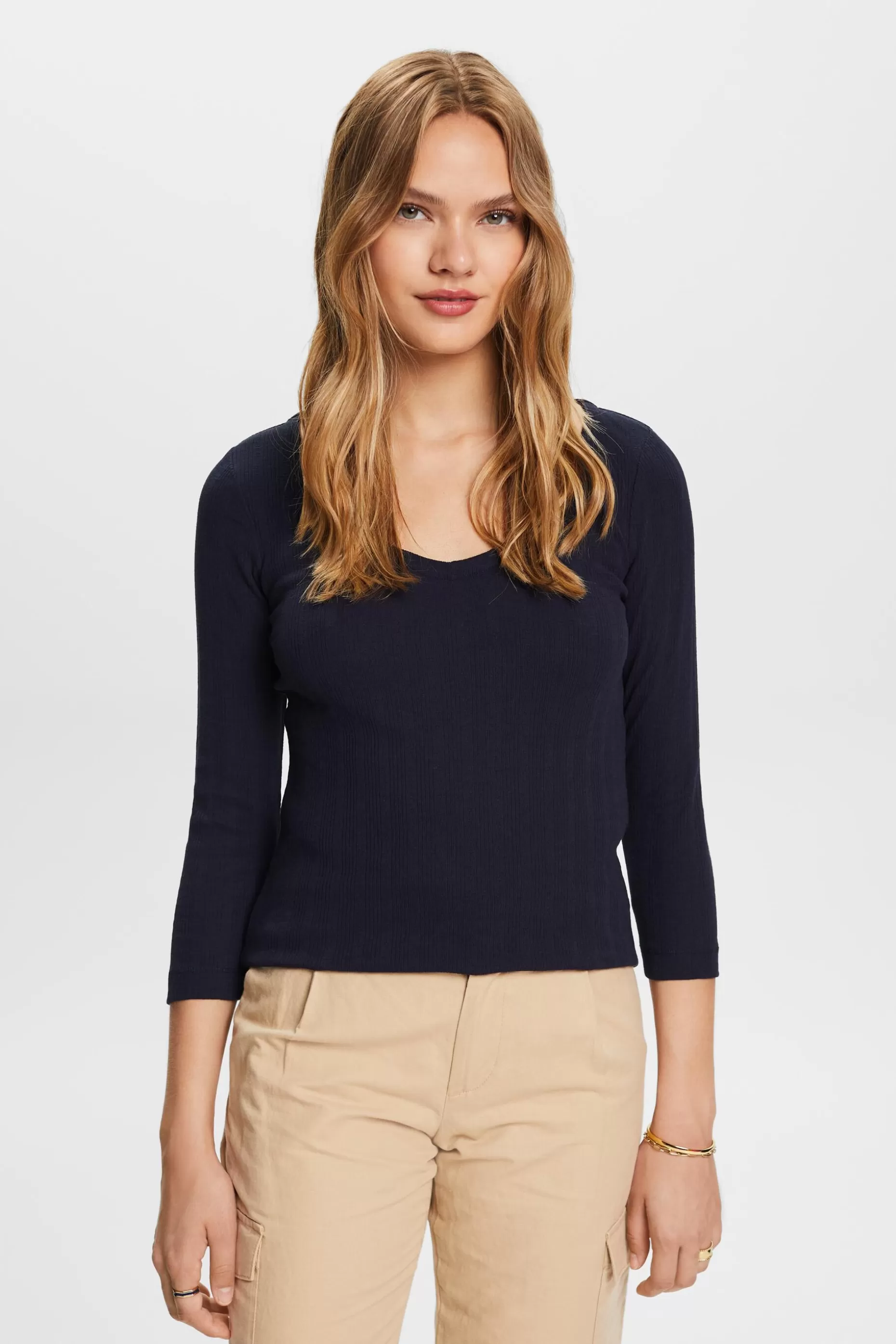 ESPRIT Pointelle long-sleeve top at our Online Shop *Women T-Shirts + Tops
