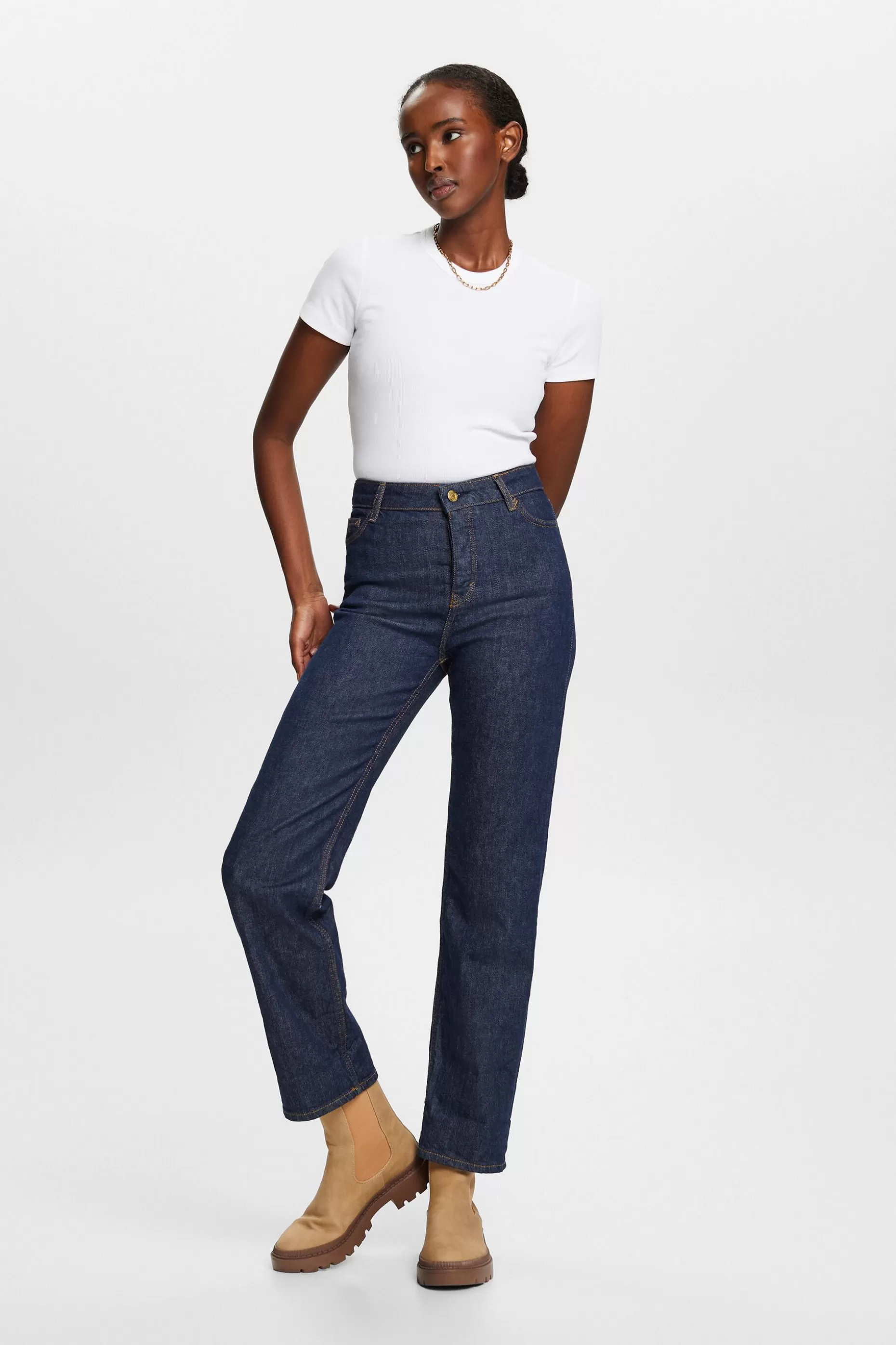 ESPRIT Premium Selvedge High-Rise Straight Jeans at our Online Shop *Women Denim