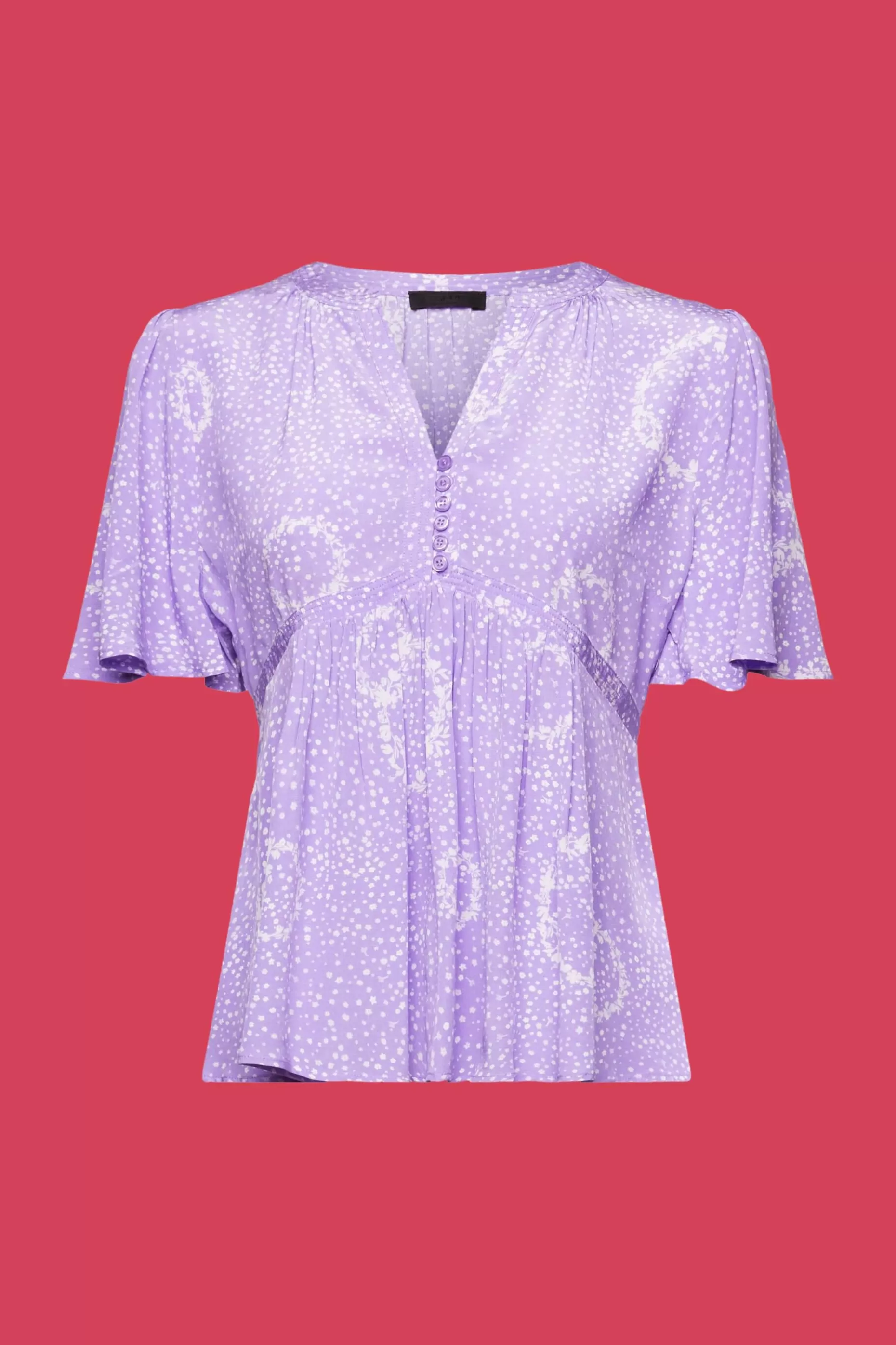 ESPRIT Printed Gathered Tie Back Blouse at our Online Shop *Women Tops