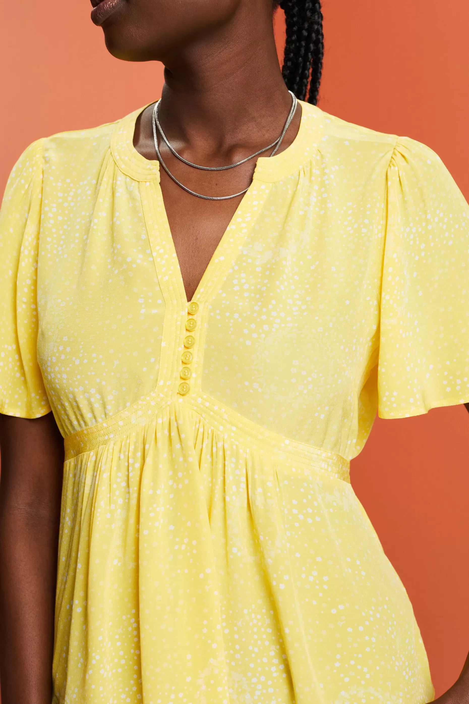 ESPRIT Printed Gathered Tie Back Blouse at our Online Shop *Women Shirts + Blouses