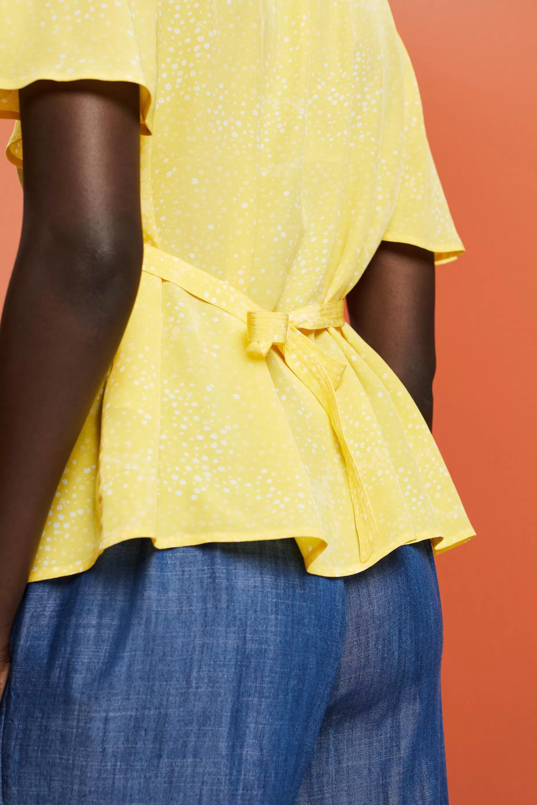 ESPRIT Printed Gathered Tie Back Blouse at our Online Shop *Women Shirts + Blouses