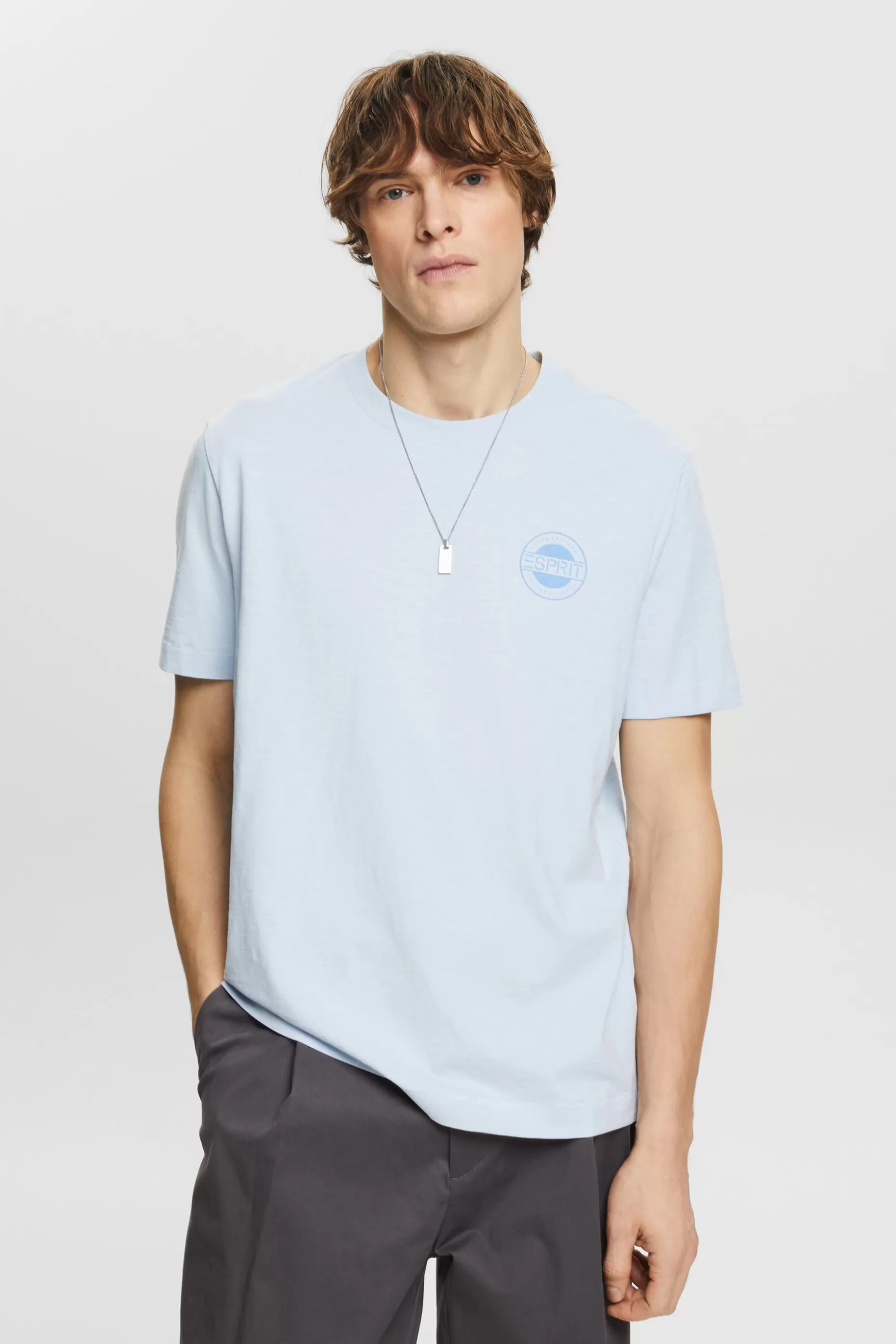 ESPRIT Printed Logo Slub T-Shirt at our Online Shop *Men T-Shirts + Polos