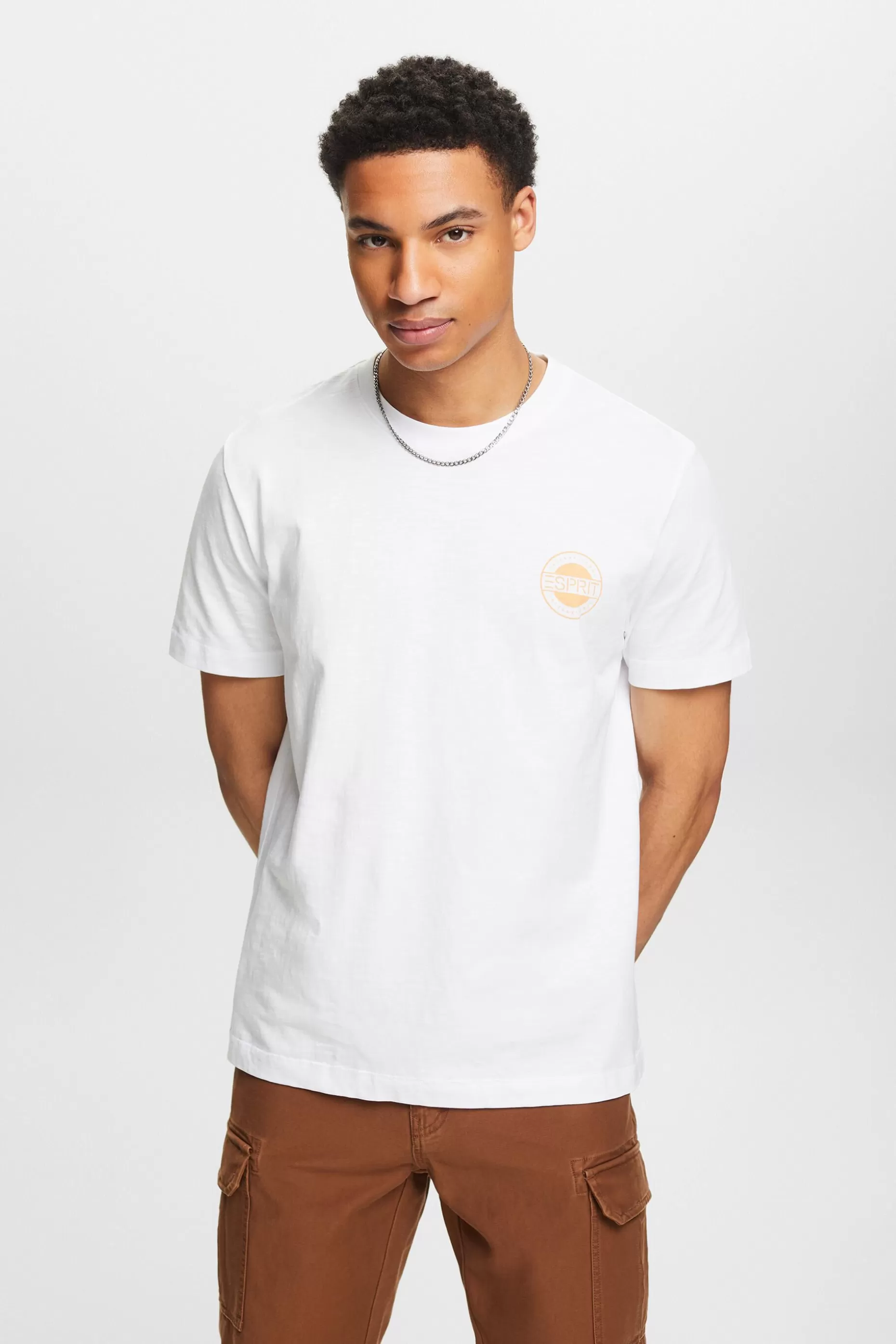 ESPRIT Printed Logo Slub T-Shirt at our Online Shop *Men T-Shirts + Polos