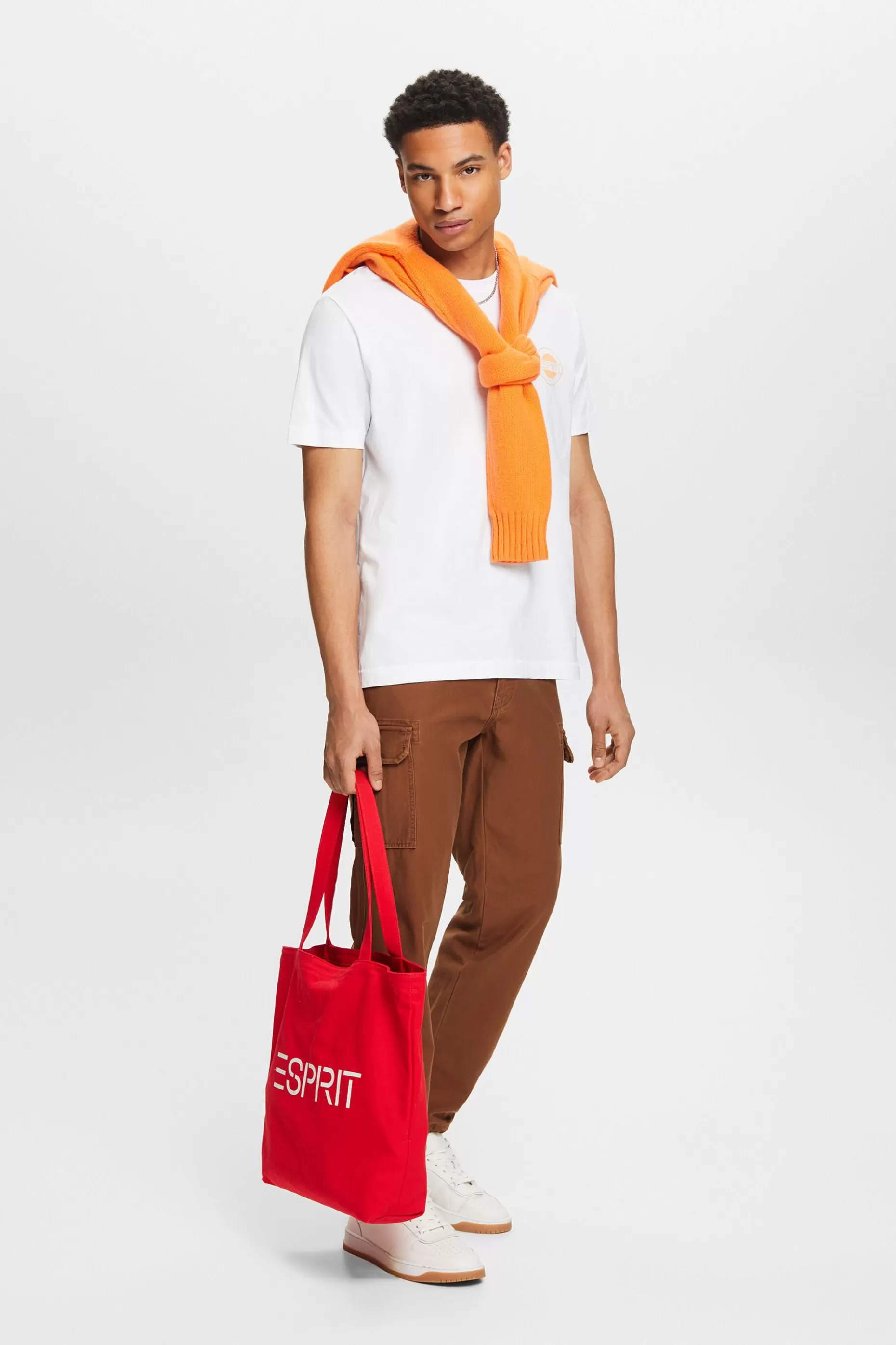 ESPRIT Printed Logo Slub T-Shirt at our Online Shop *Men T-Shirts + Polos