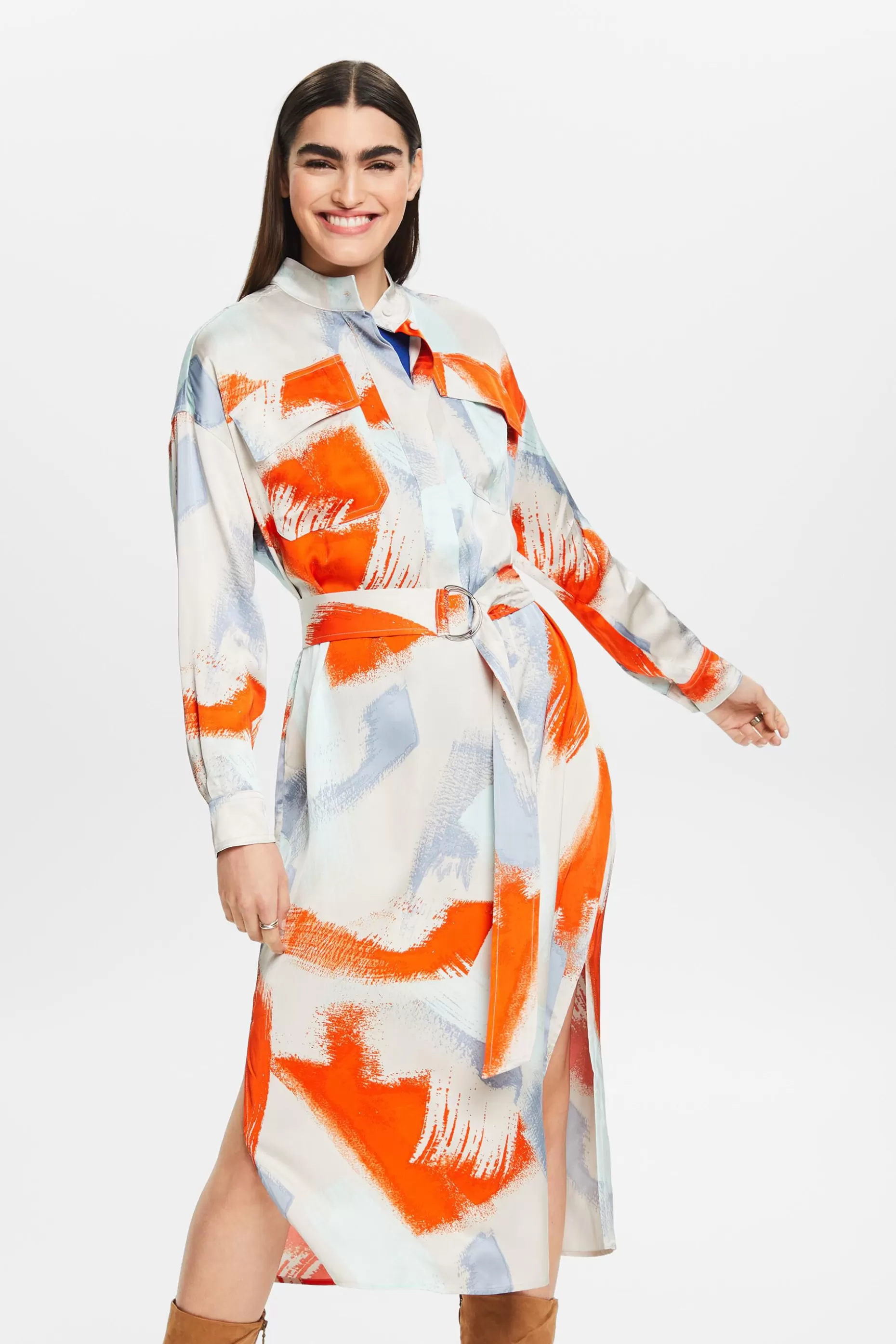 ESPRIT Printed Satin Shirtdress at our Online Shop *Women The Spring Edit