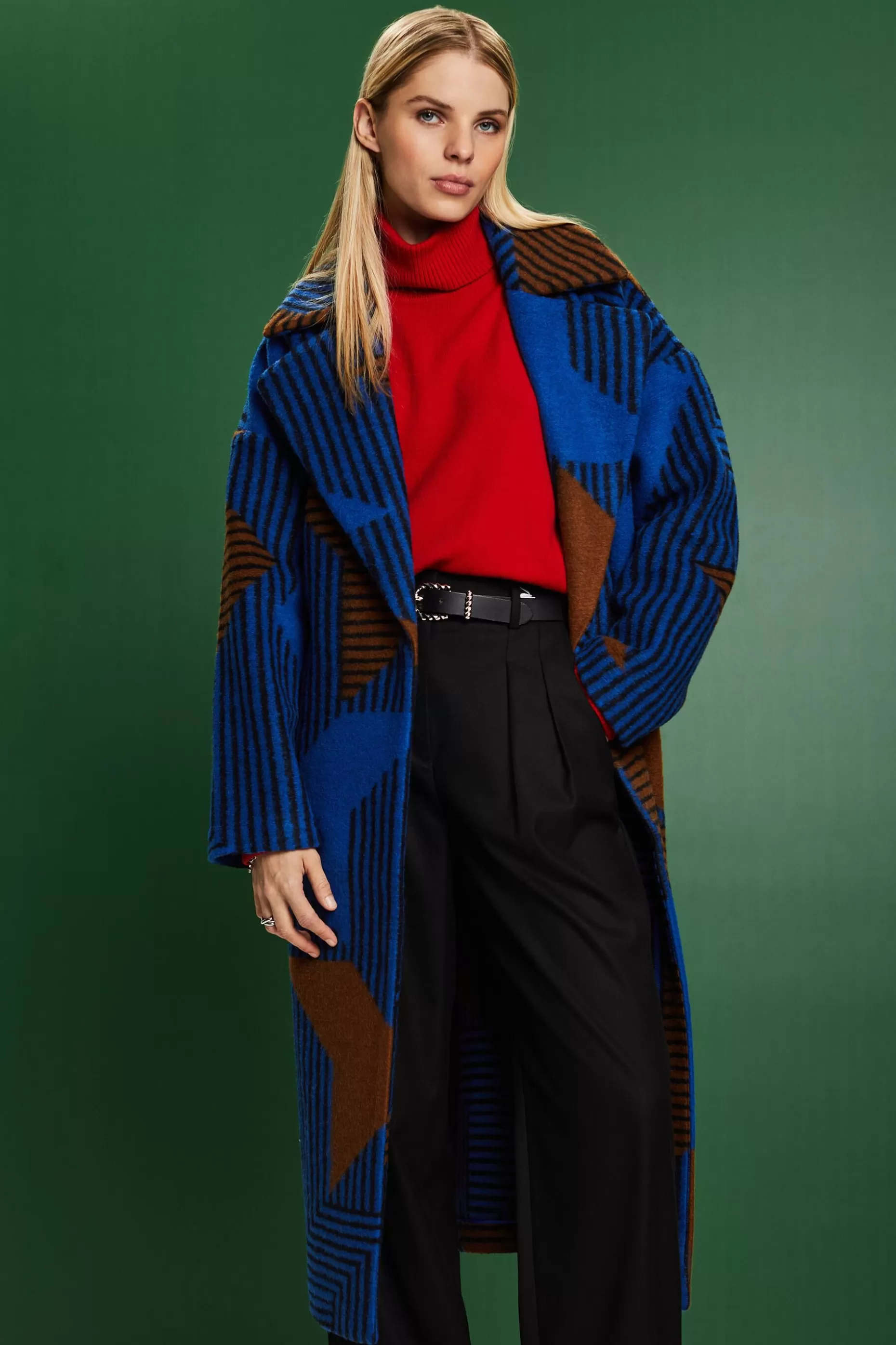 ESPRIT Printed Wool-Blend Coat at our Online Shop *Women Jackets + Coats