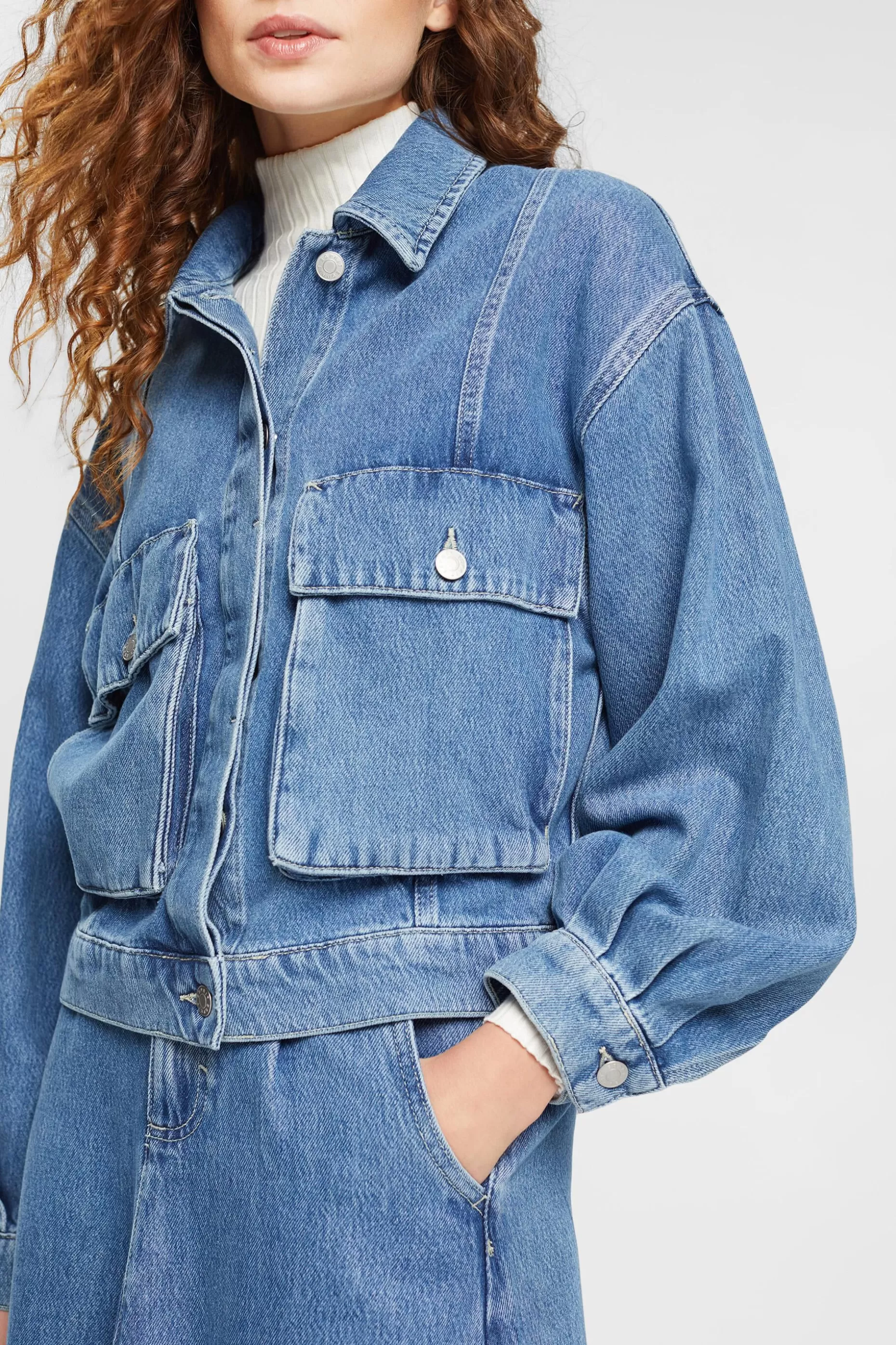 ESPRIT Puff Sleeve Denim Jacket at our Online Shop *Women Clearance 60%-70% Off
