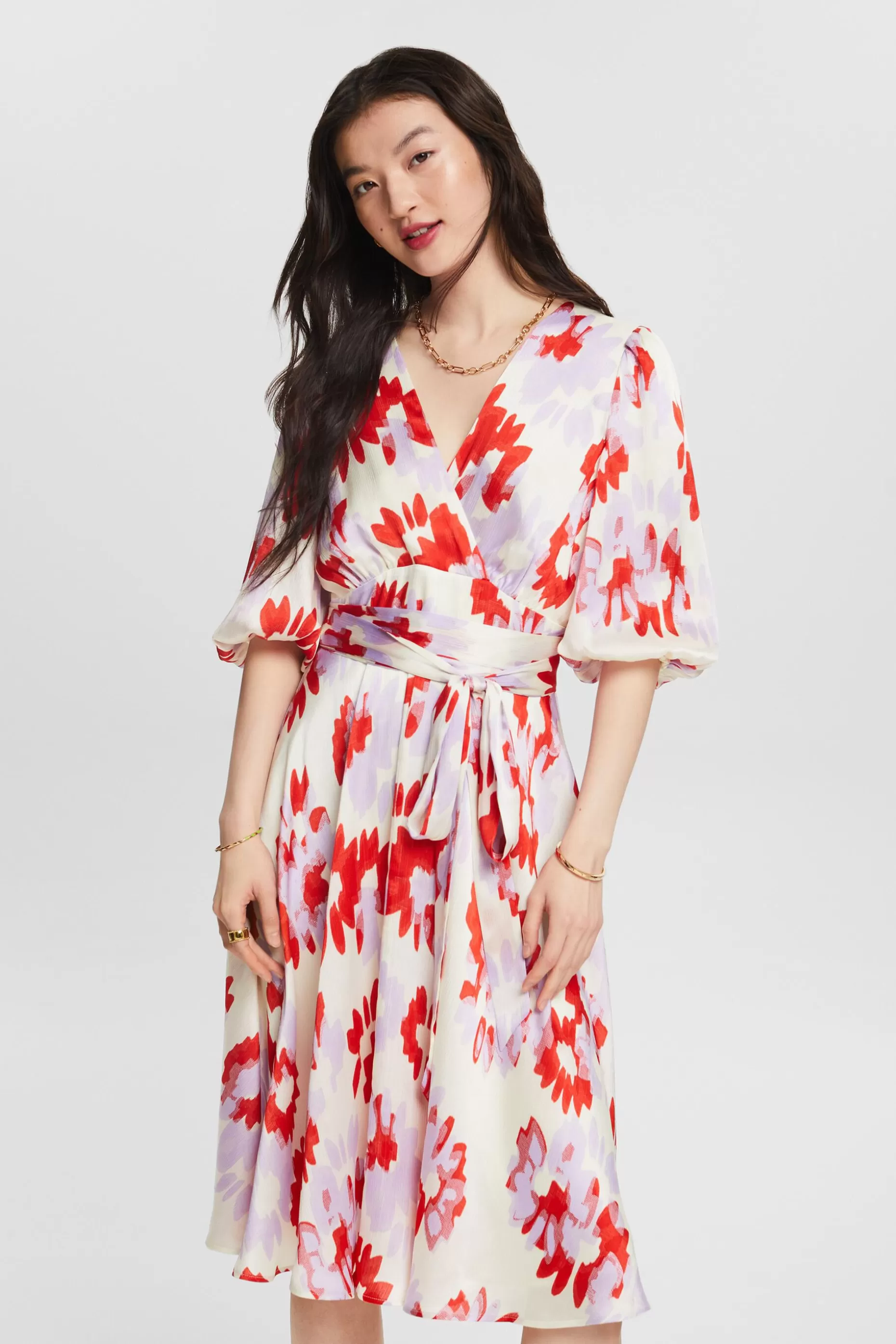 ESPRIT Puff Sleeve Midi Dress at our Online Shop *Women The Spring Edit