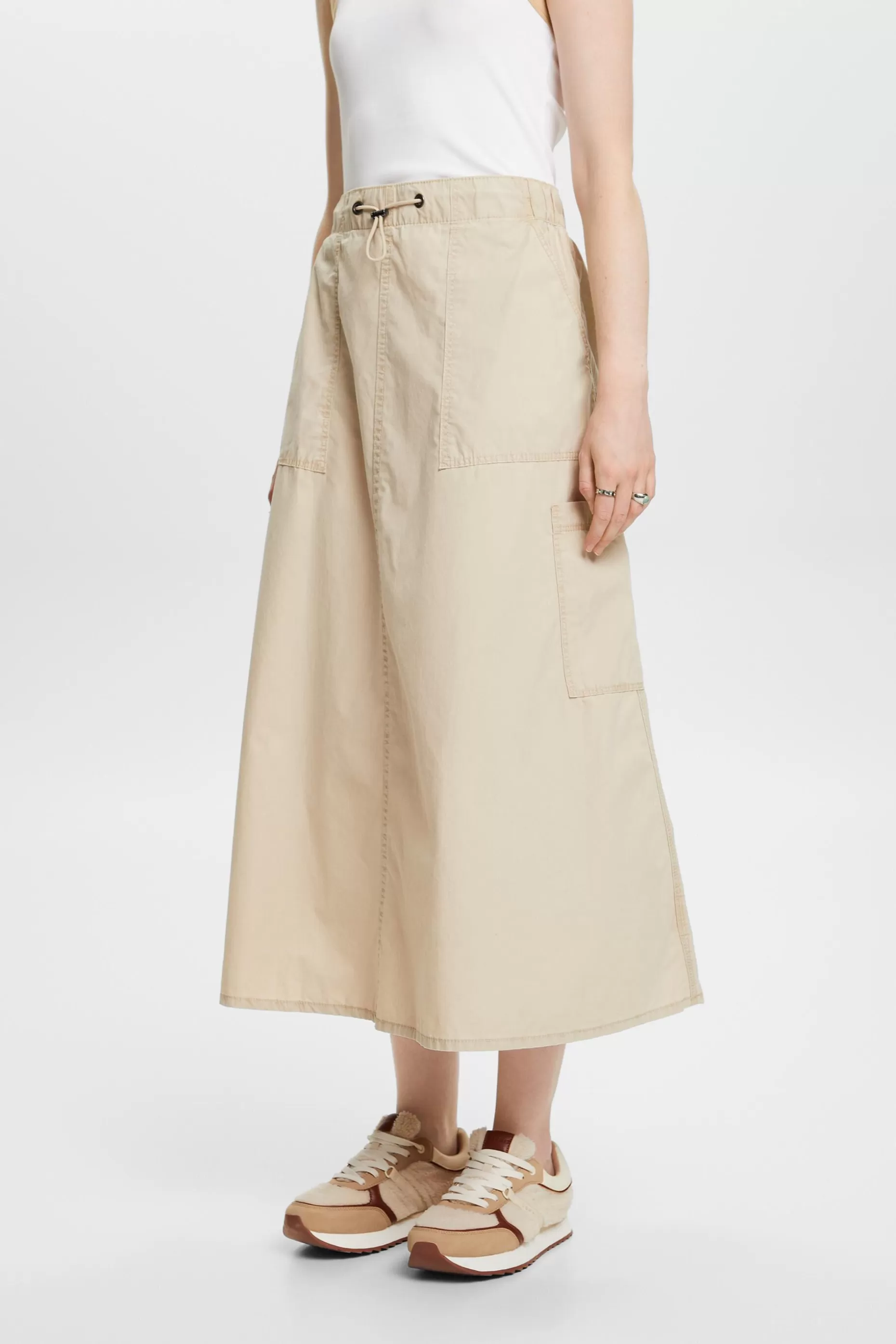 ESPRIT Pull-on cargo skirt, 100% cotton at our Online Shop *Women Skirts + Shorts