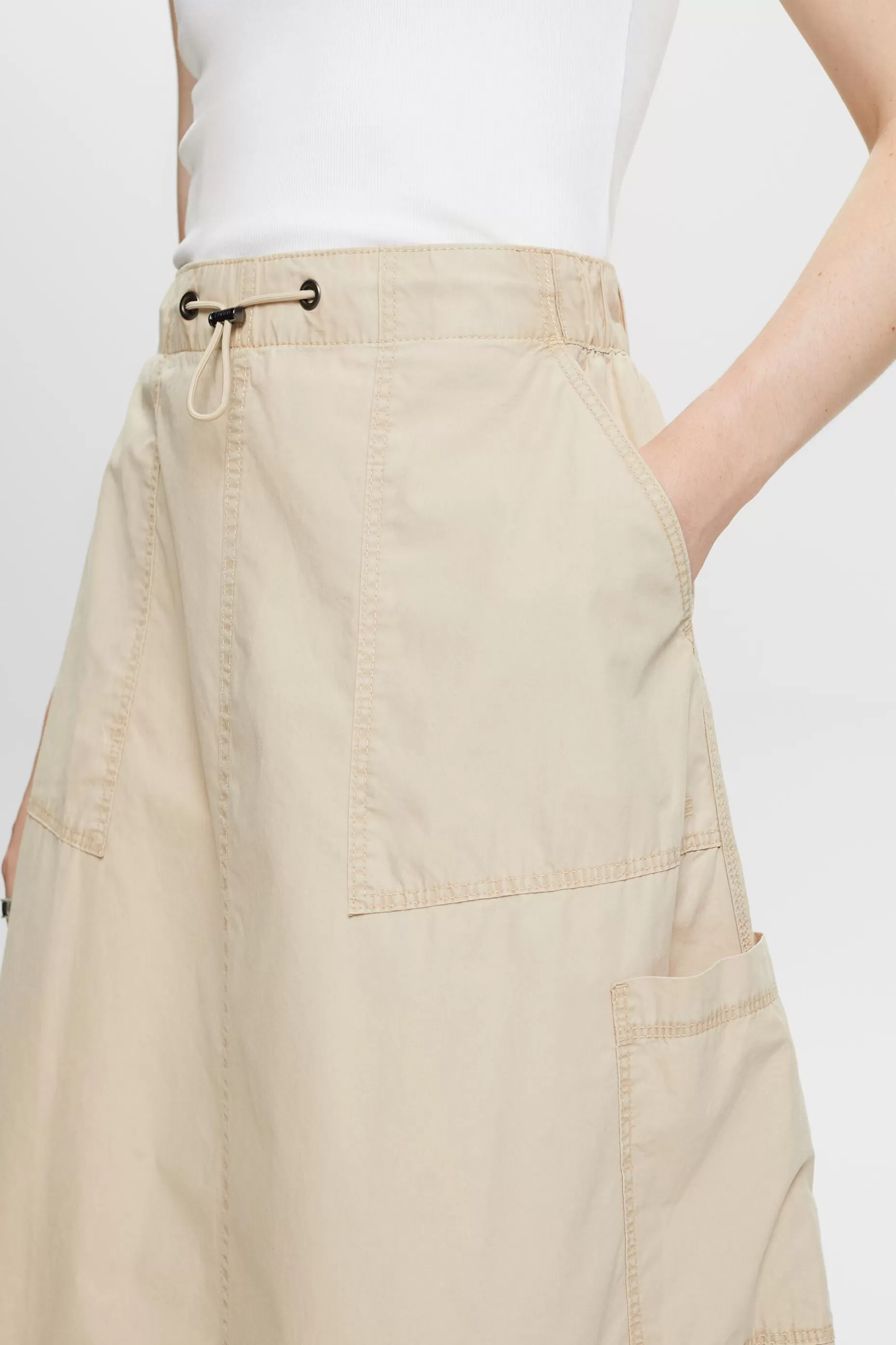 ESPRIT Pull-on cargo skirt, 100% cotton at our Online Shop *Women Skirts + Shorts