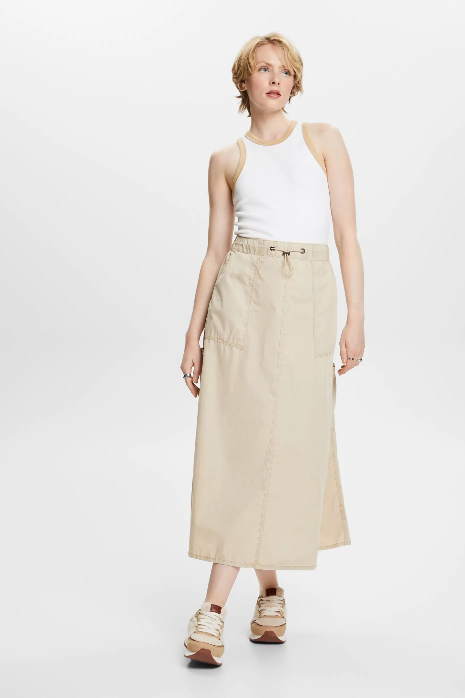 ESPRIT Pull-on cargo skirt, 100% cotton at our Online Shop *Women Skirts + Shorts