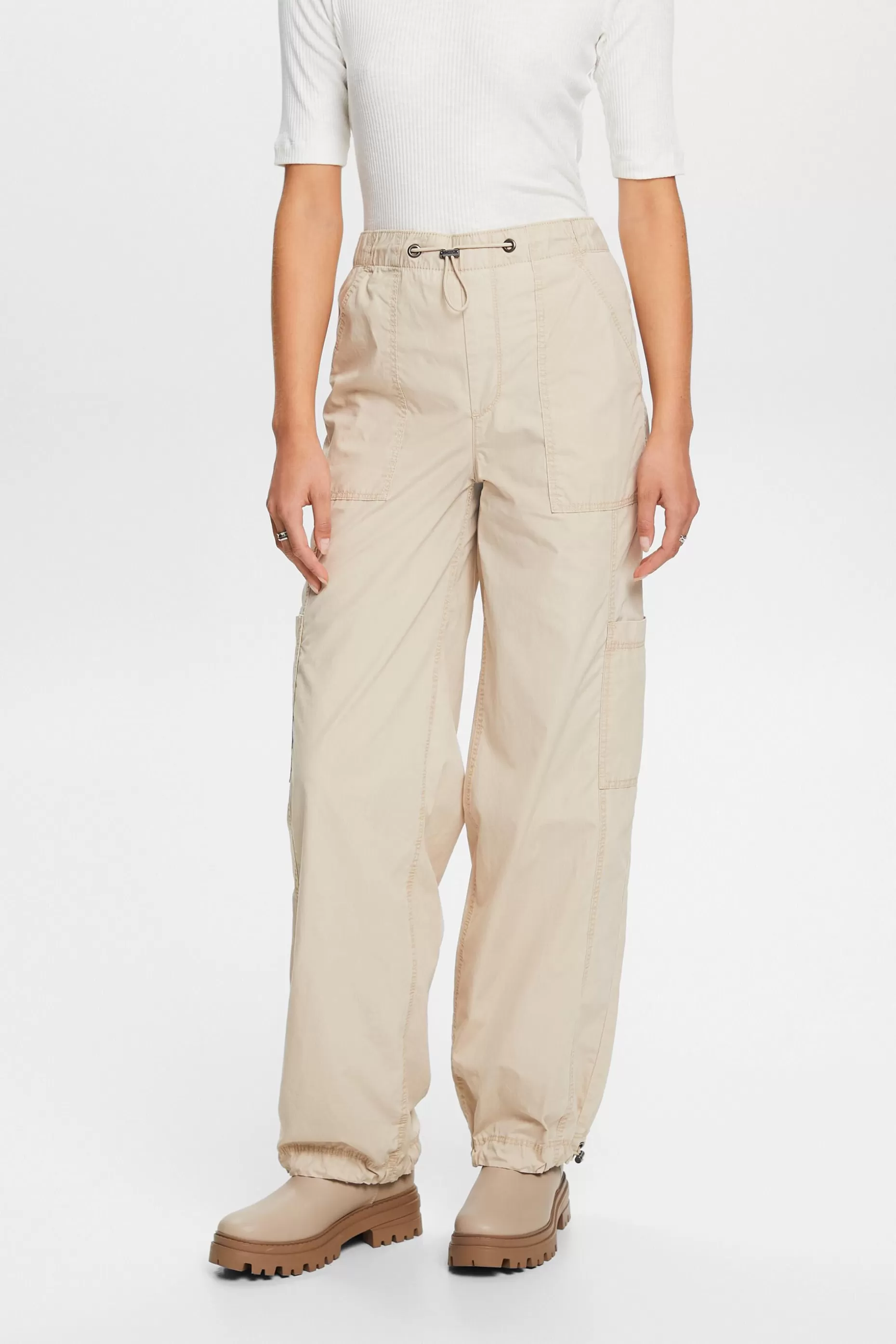 ESPRIT Pull-on cargo trousers, 100% cotton at our Online Shop *Women Pants + Joggers