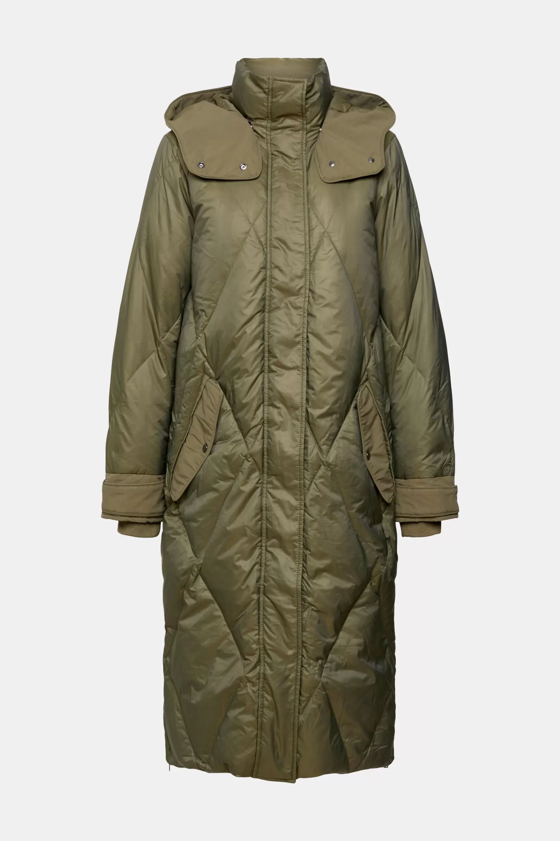 ESPRIT Quilted down coat with detachable hood at our Online Shop *Women Jackets + Coats