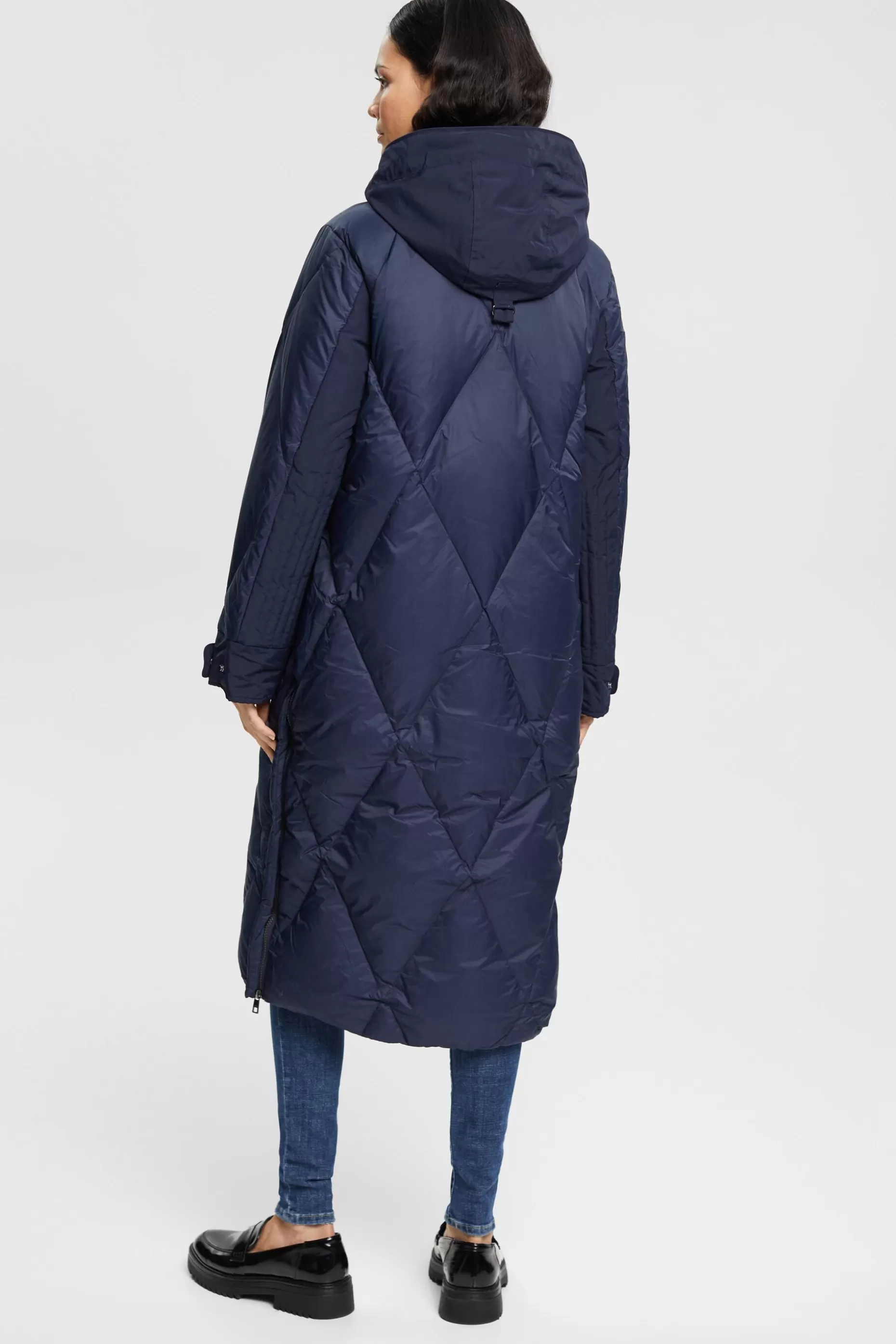 ESPRIT Quilted down coat with detachable hood at our Online Shop *Women Jackets + Coats