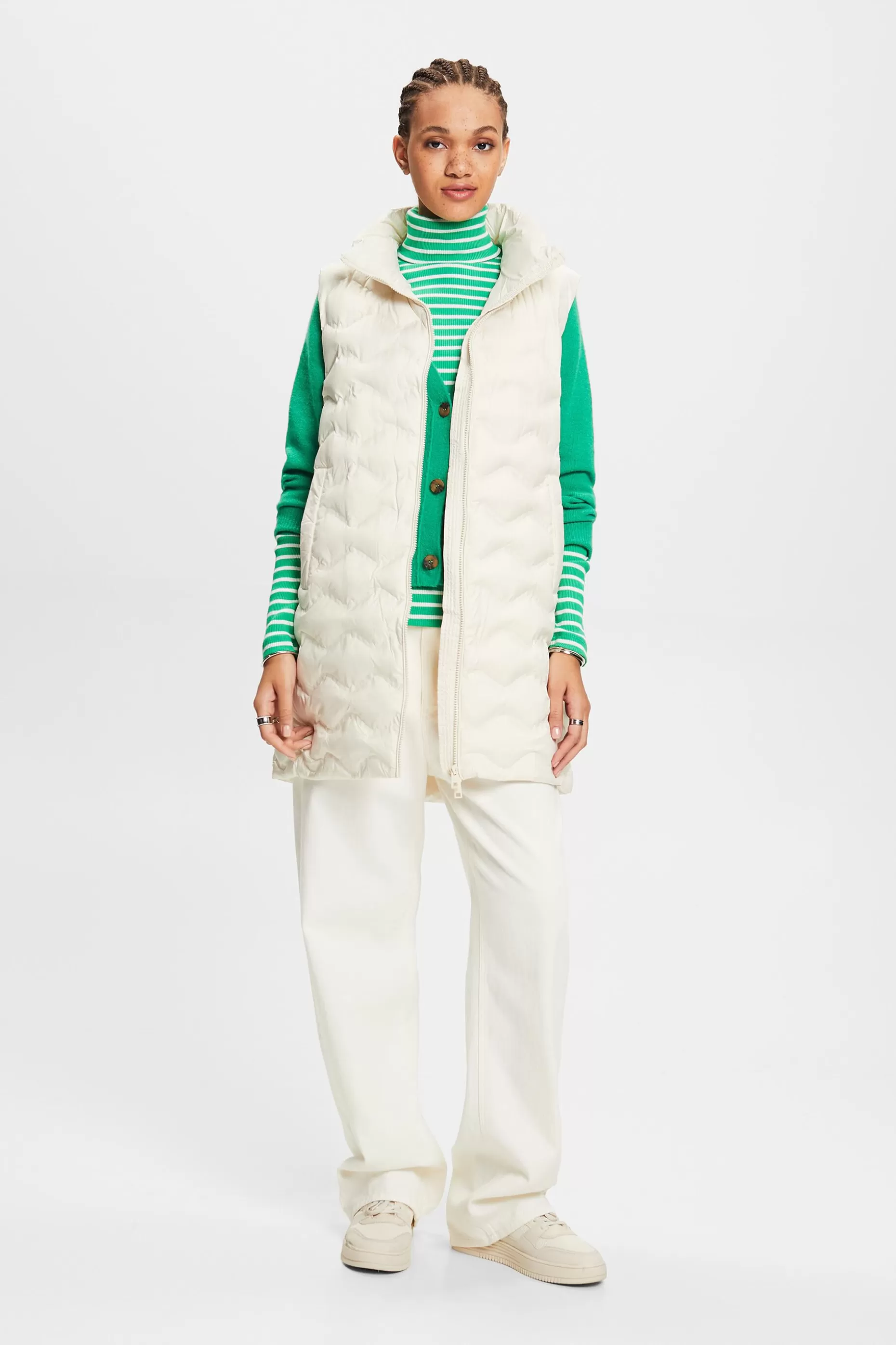 ESPRIT Quilted Long Vest at our Online Shop *Women Clearance 60%-70% Off