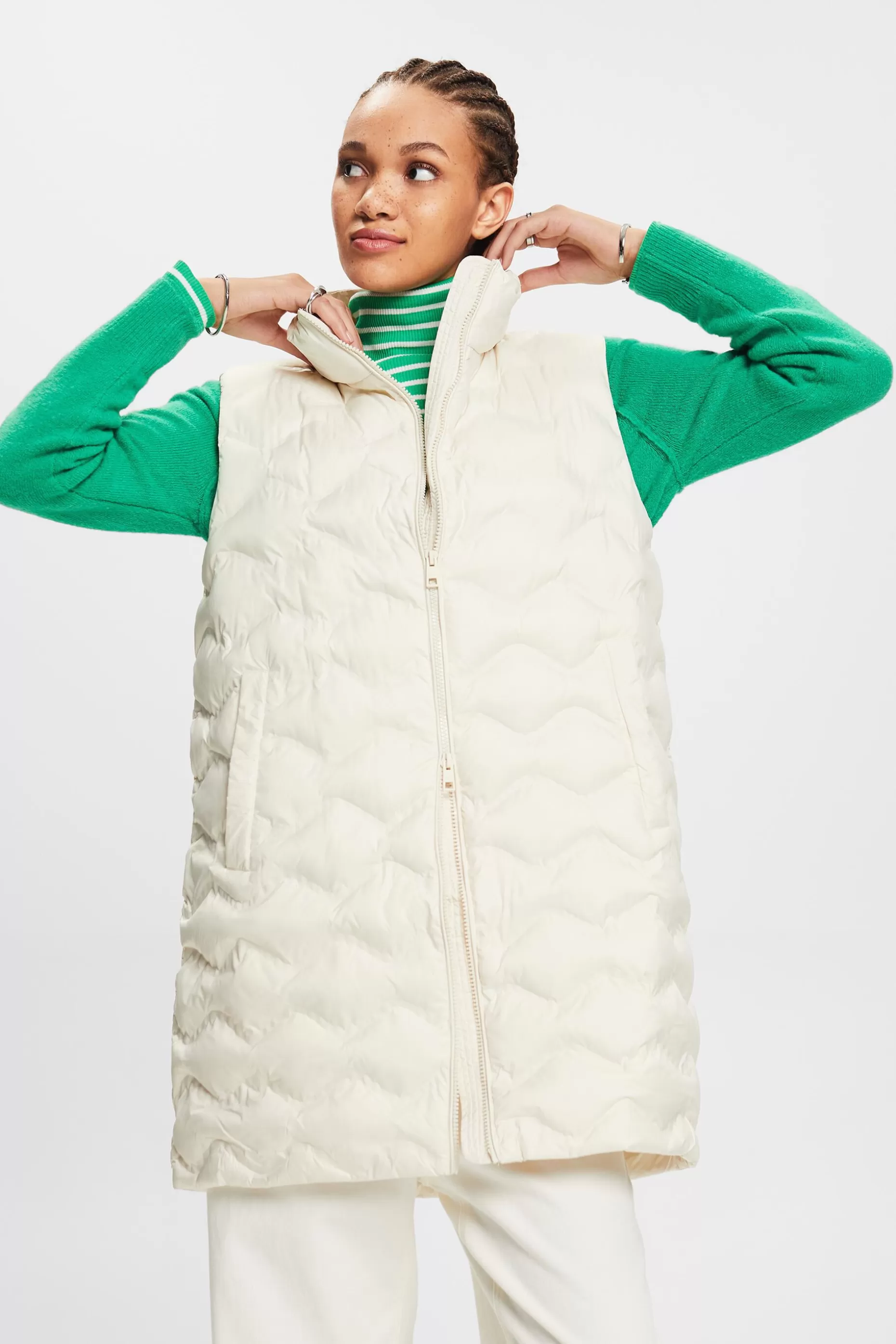 ESPRIT Quilted Long Vest at our Online Shop *Women Jackets + Coats