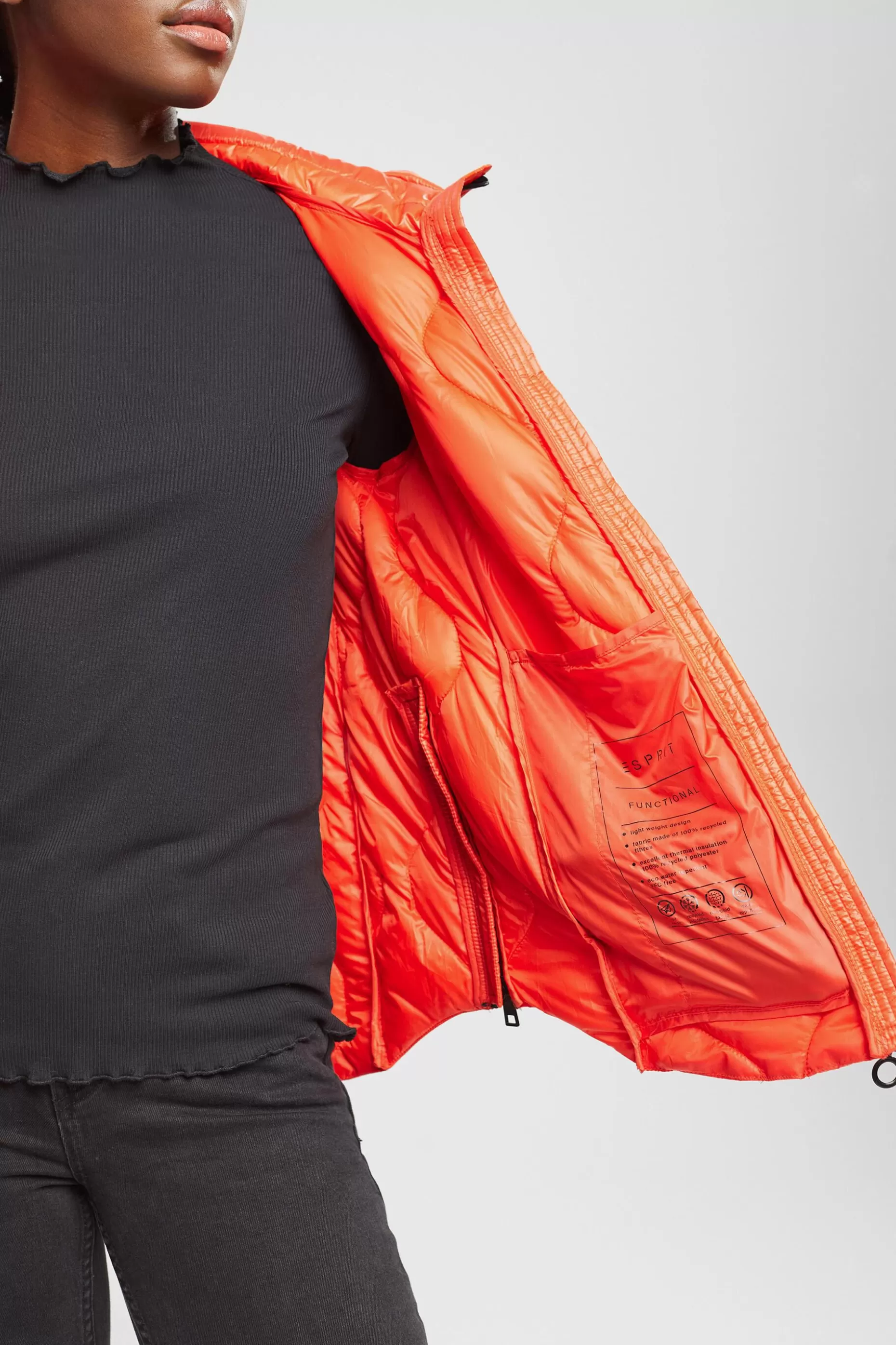 ESPRIT Quilted puffer jacket with a hood at our Online Shop *Women Clearance 60%-70% Off