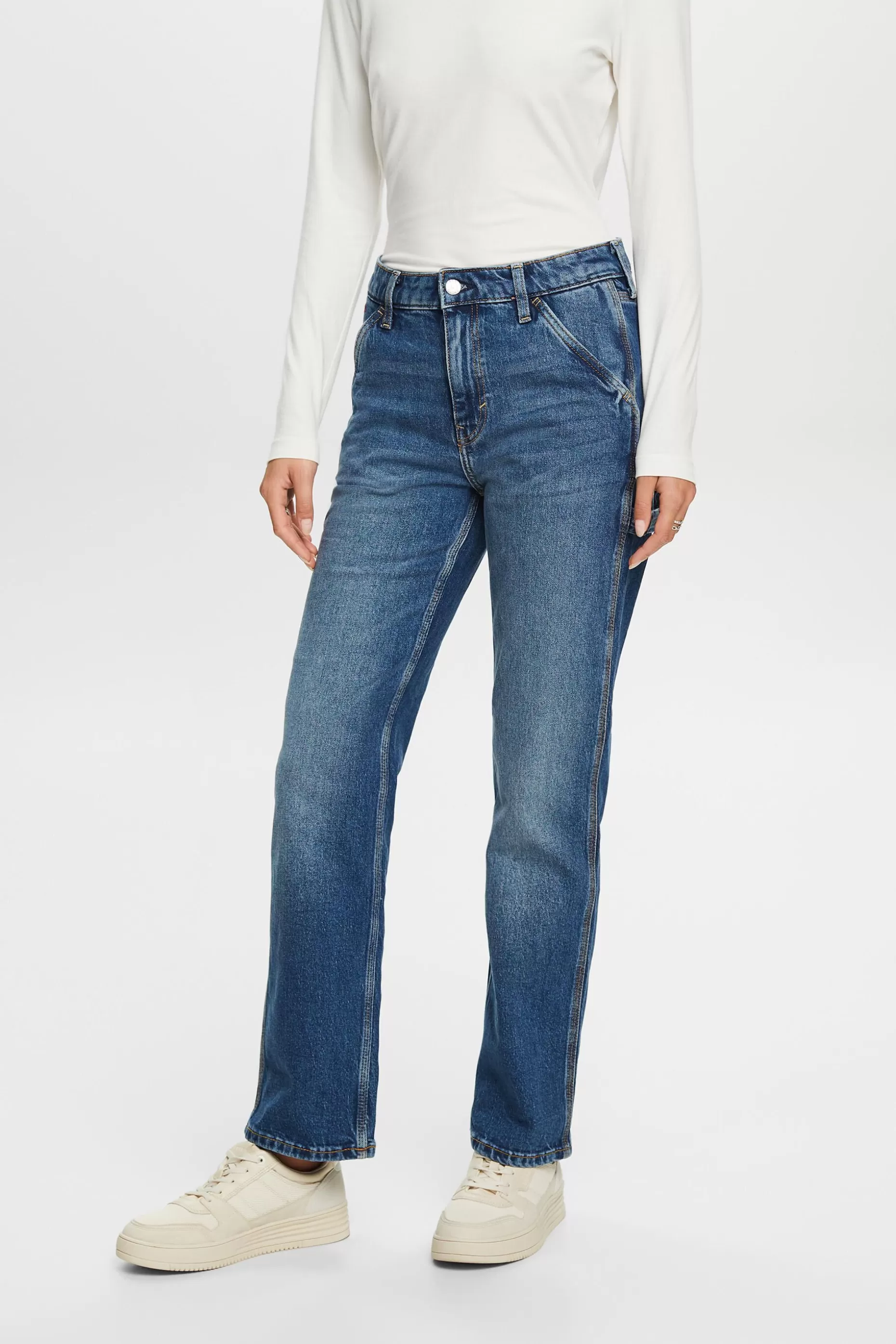 ESPRIT Recycled: carpenter straight fit jeans at our Online Shop *Women Denim