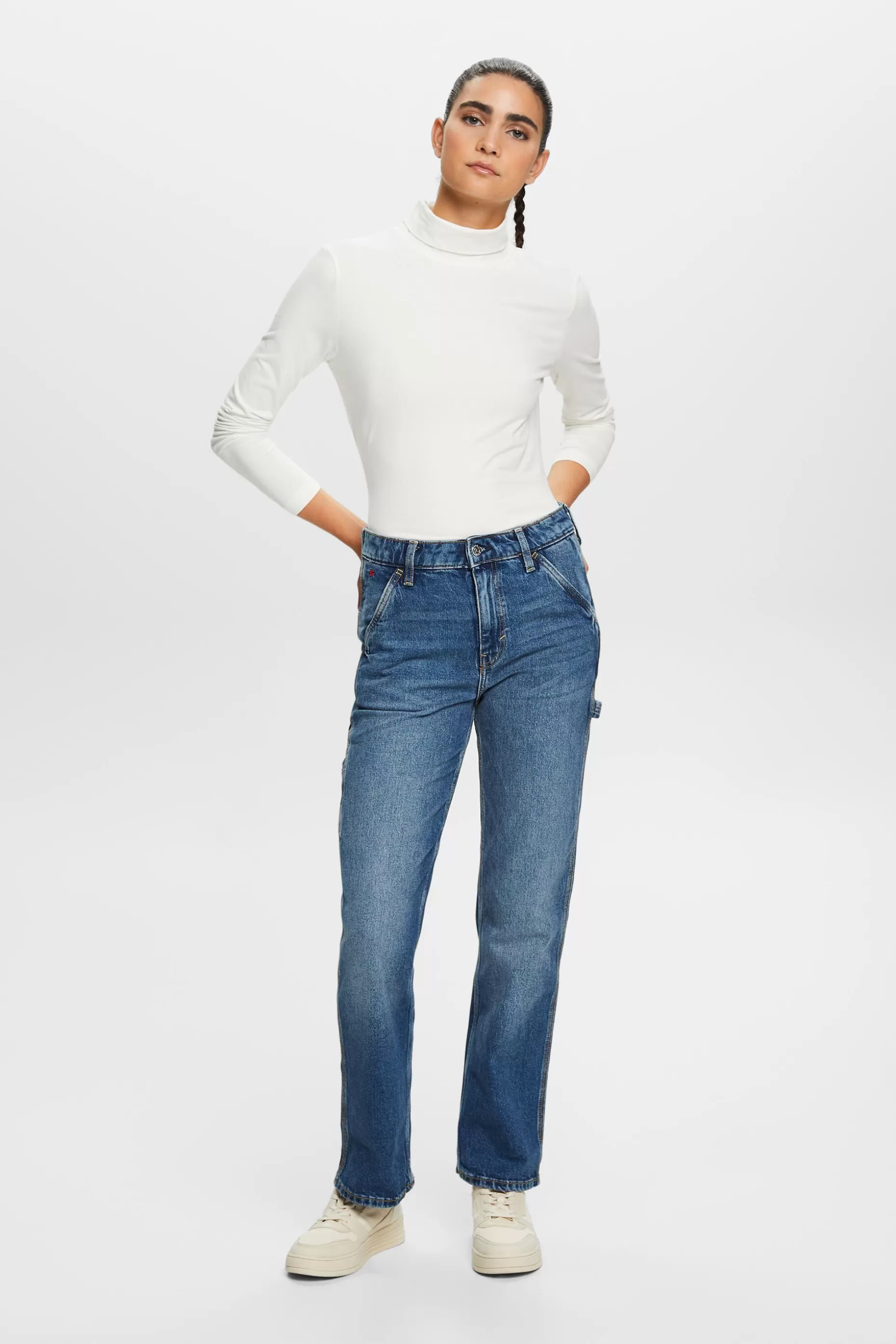 ESPRIT Recycled: carpenter straight fit jeans at our Online Shop *Women Denim