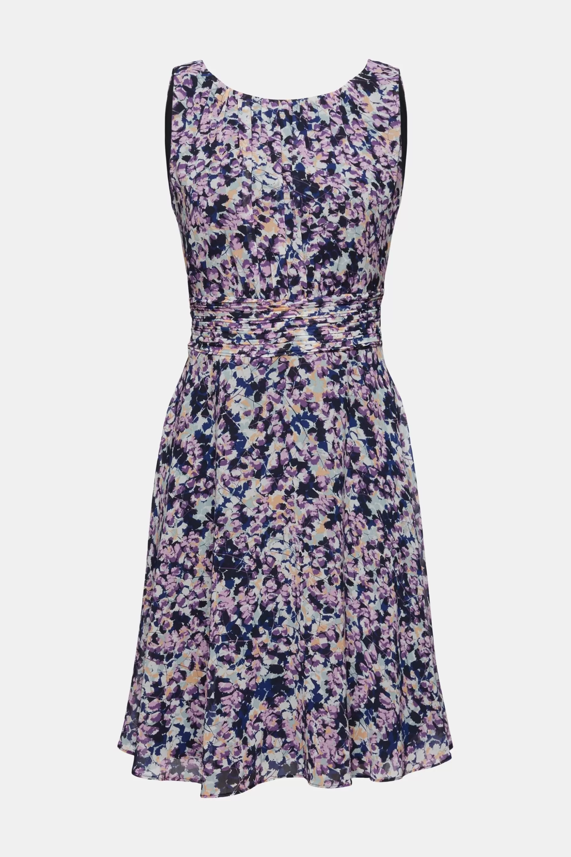 ESPRIT Recycled: Chiffon dress with a gathered waist at our Online Shop *Women Dresses + Jumpsuits
