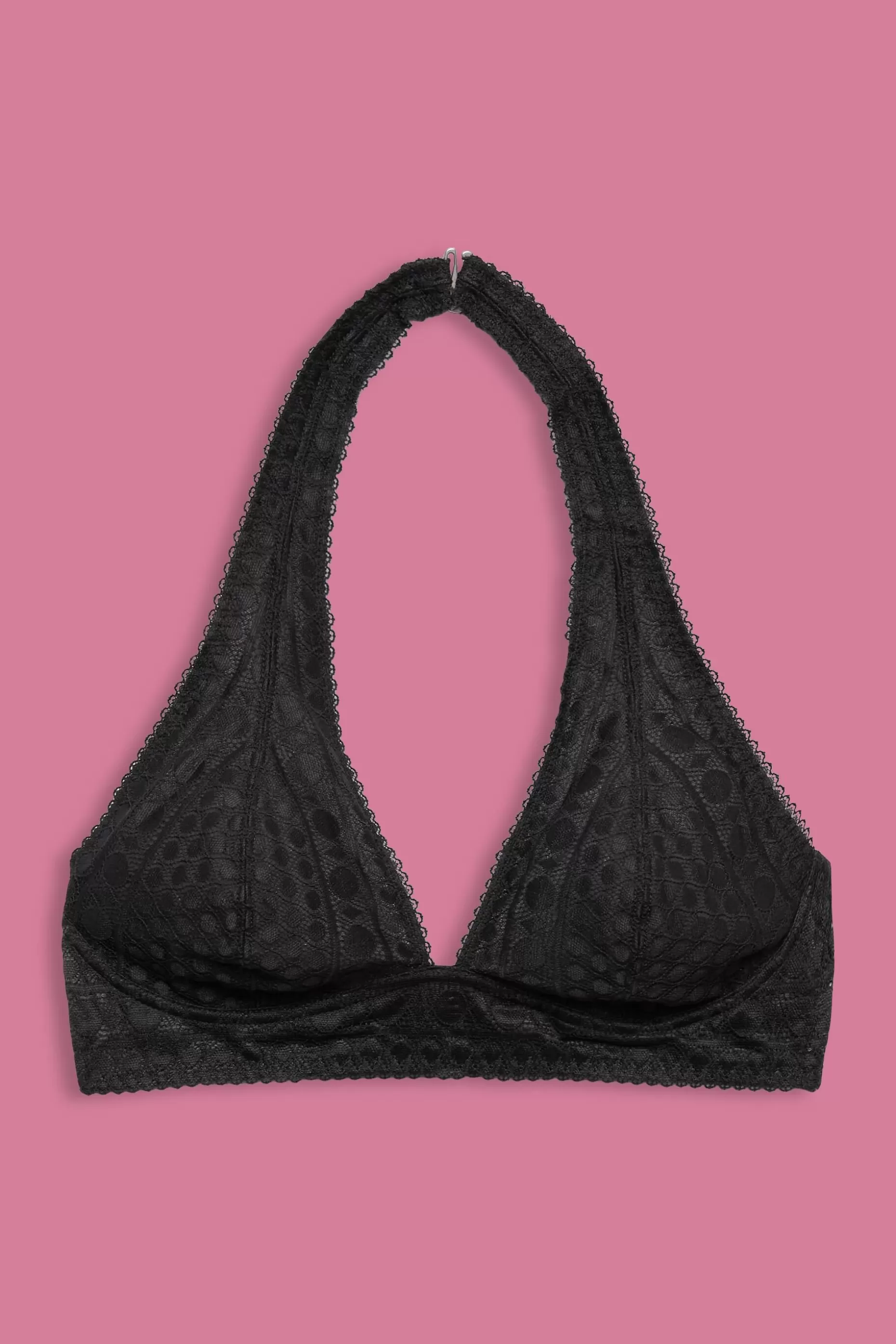 ESPRIT Recycled: halterneck soft bra with lace at our Online Shop * Sale Under $30