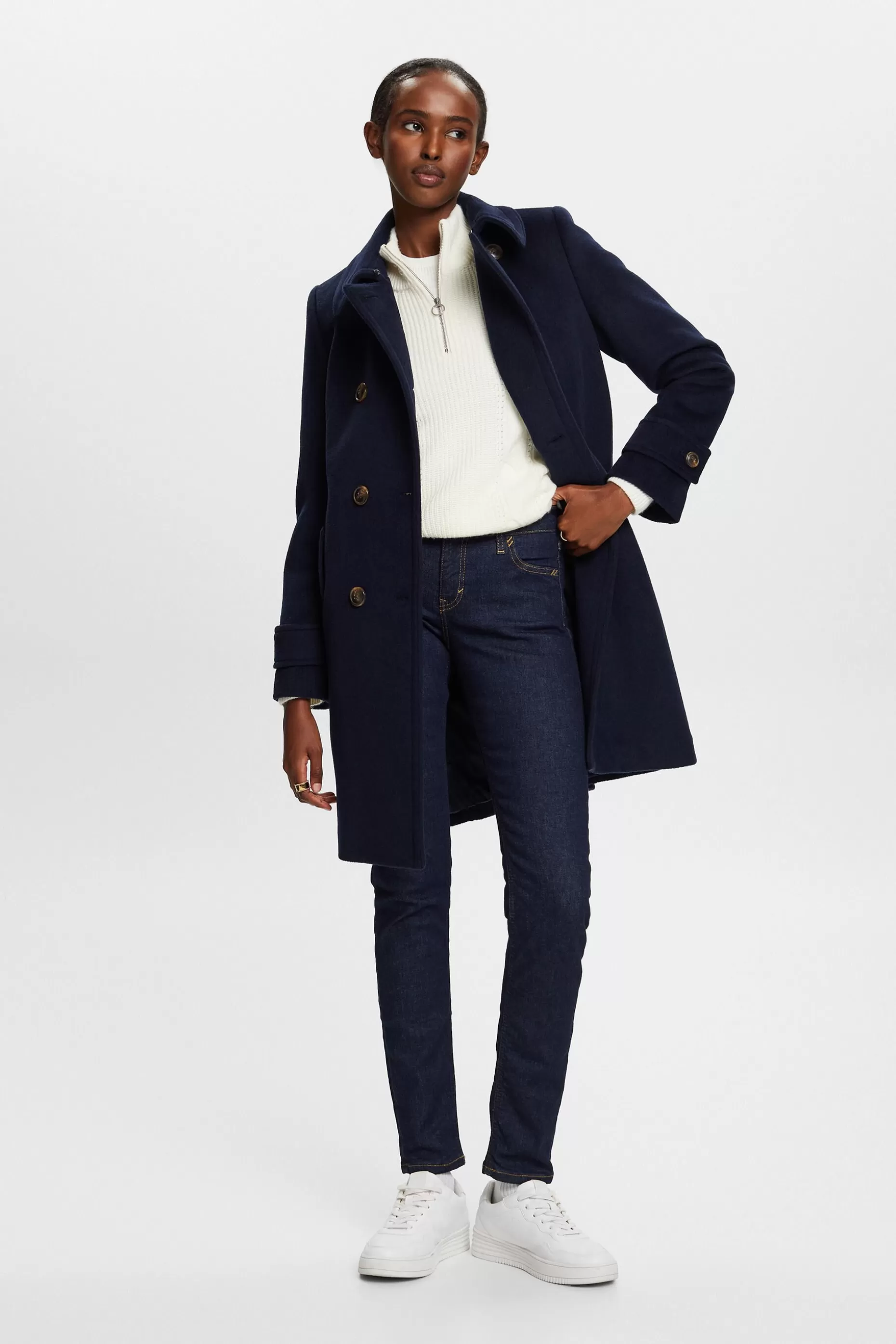 ESPRIT Recycled: mid-rise slim jeans at our Online Shop *Women Denim
