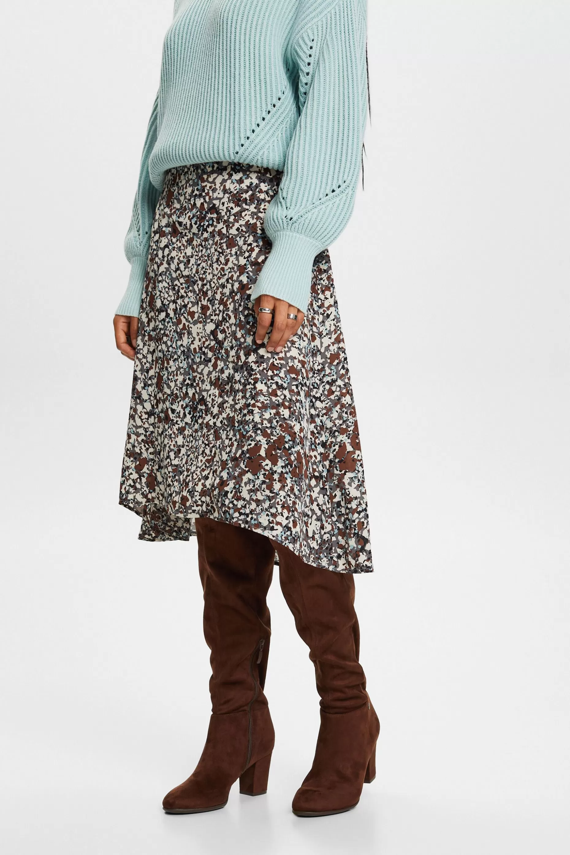 ESPRIT Recycled: patterned midi skirt at our Online Shop *Women Skirts + Shorts