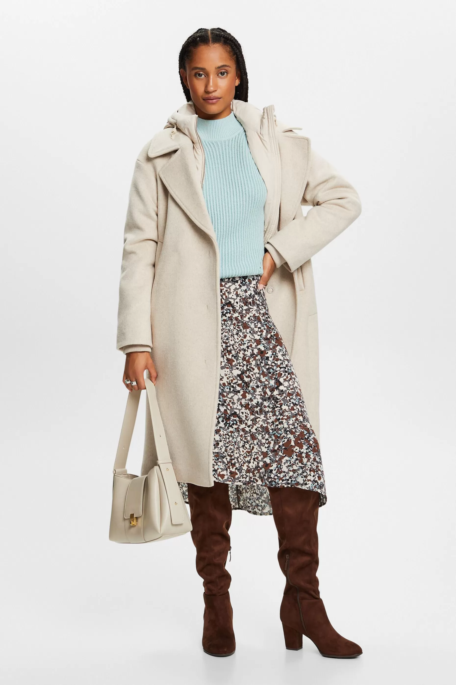 ESPRIT Recycled: patterned midi skirt at our Online Shop *Women Skirts + Shorts