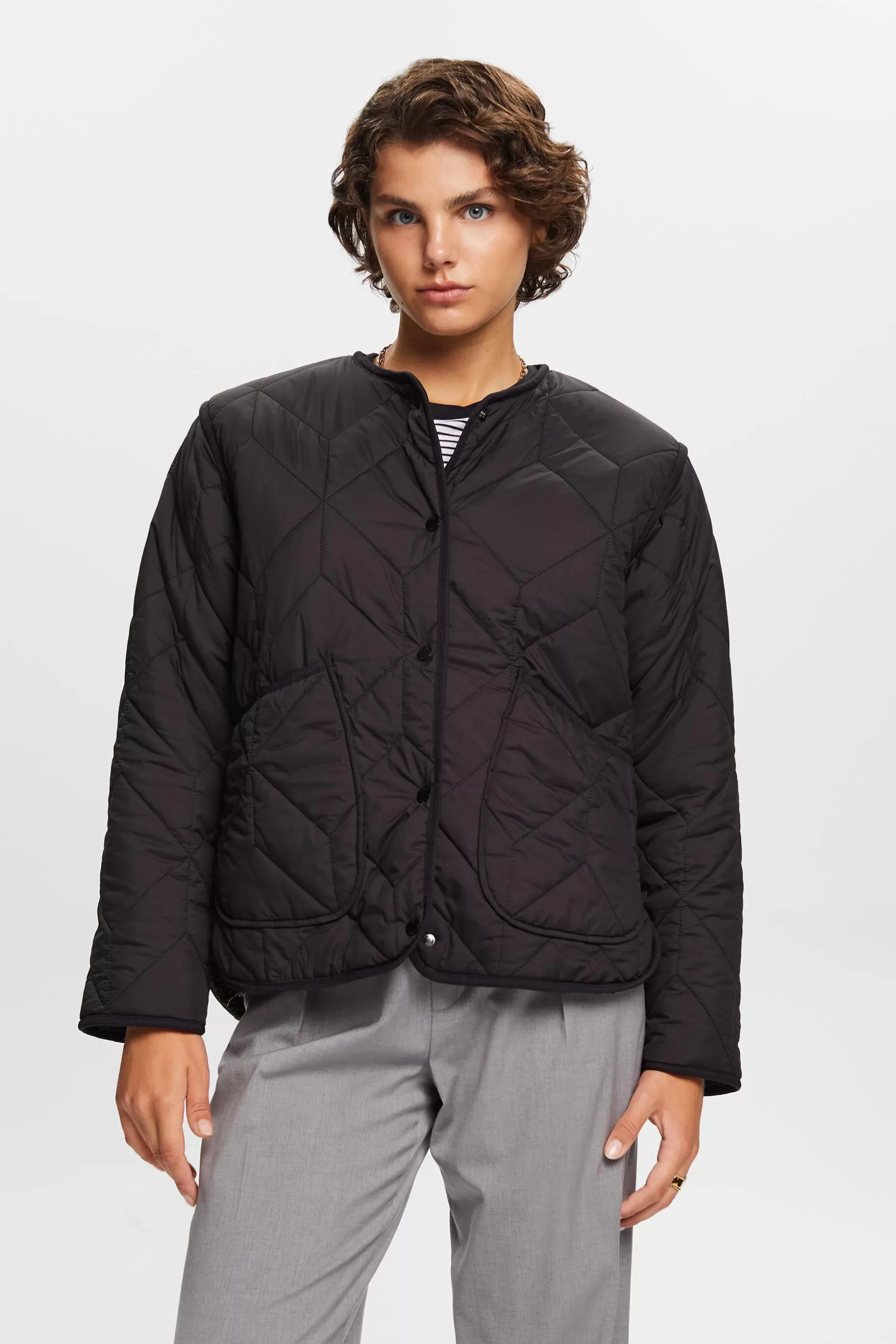 ESPRIT Recycled: quilted jacket with teddy lining at our Online Shop *Women Clearance 60%-70% Off