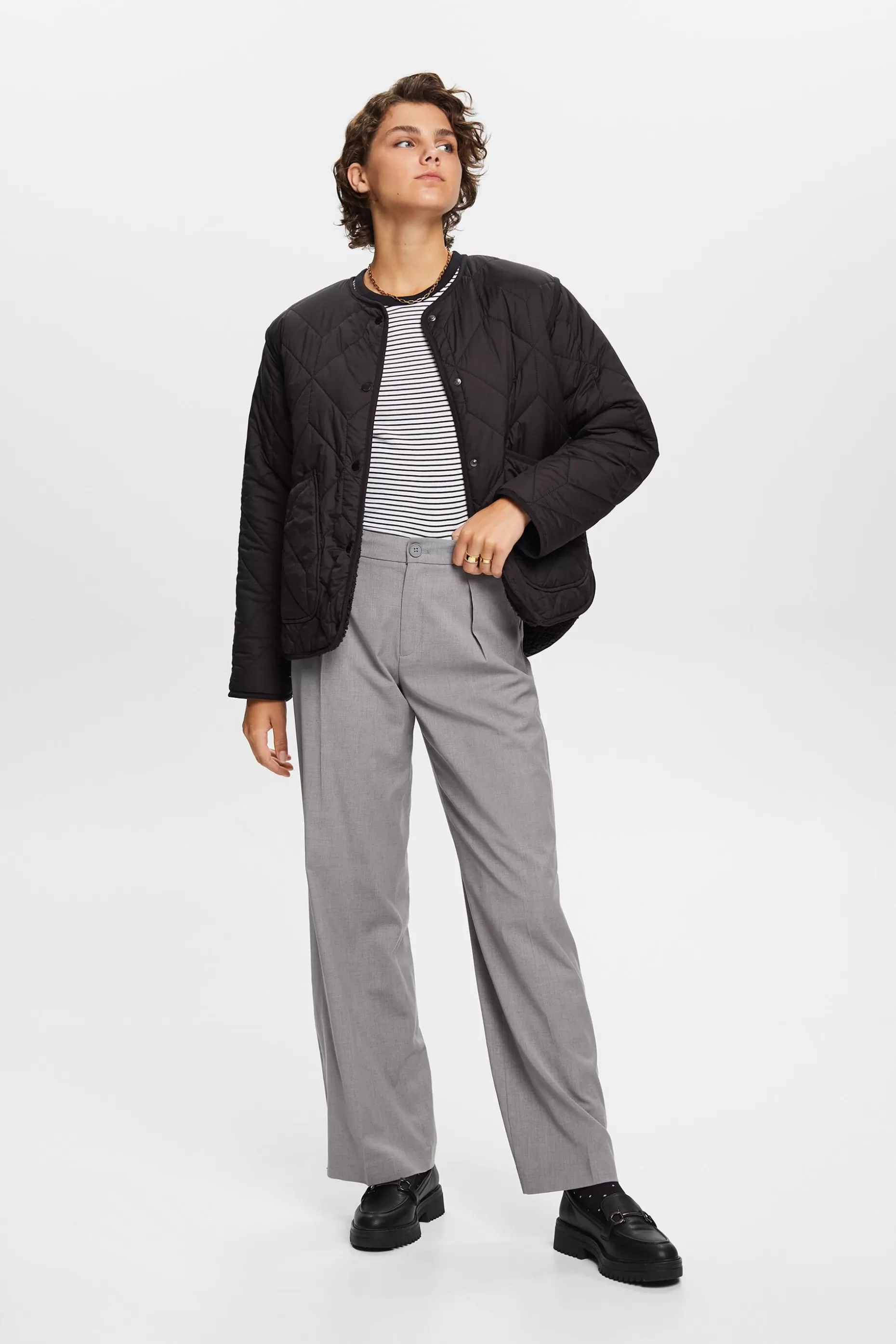 ESPRIT Recycled: quilted jacket with teddy lining at our Online Shop *Women Clearance 60%-70% Off