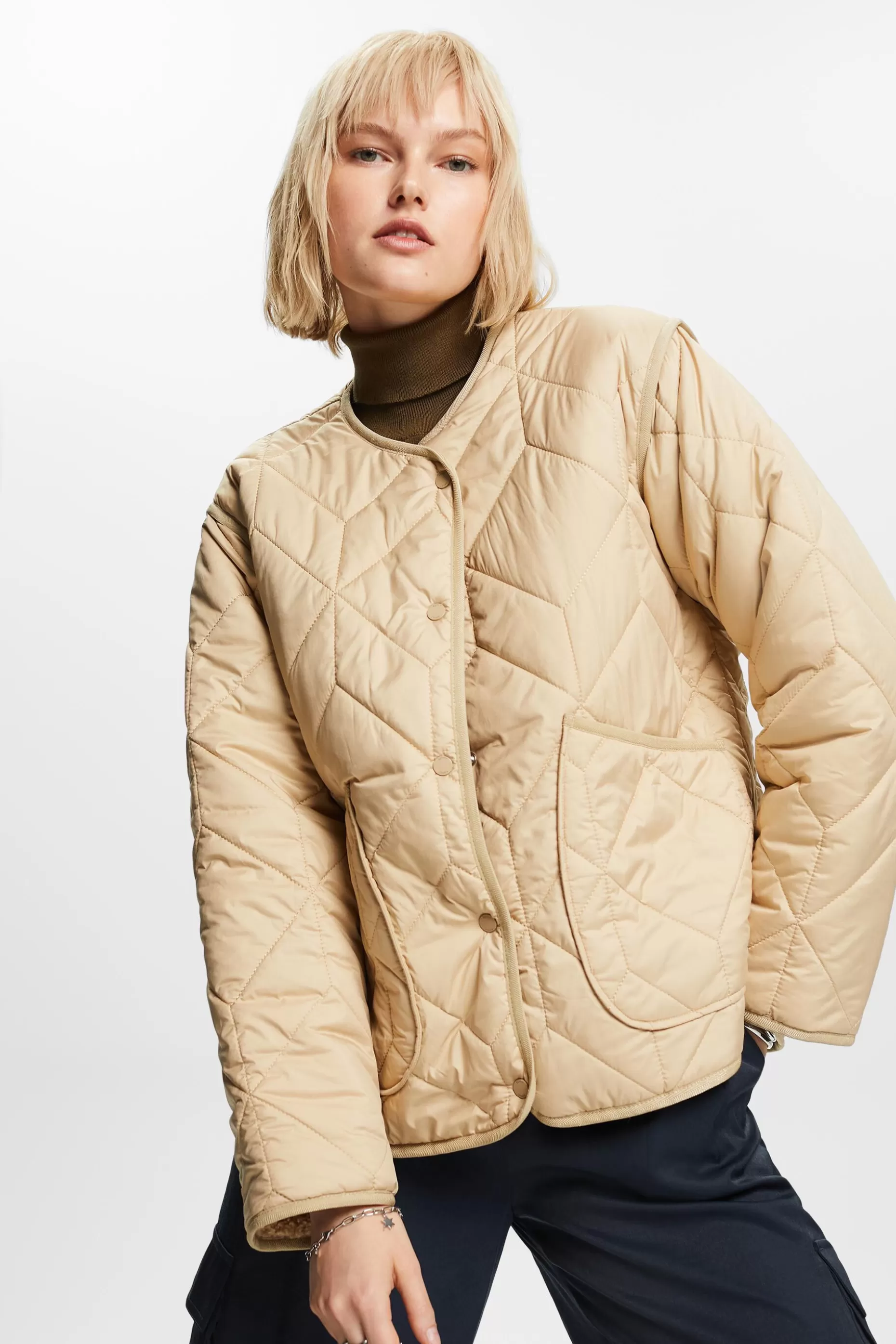 ESPRIT Recycled: quilted jacket with teddy lining at our Online Shop *Women Jackets + Coats