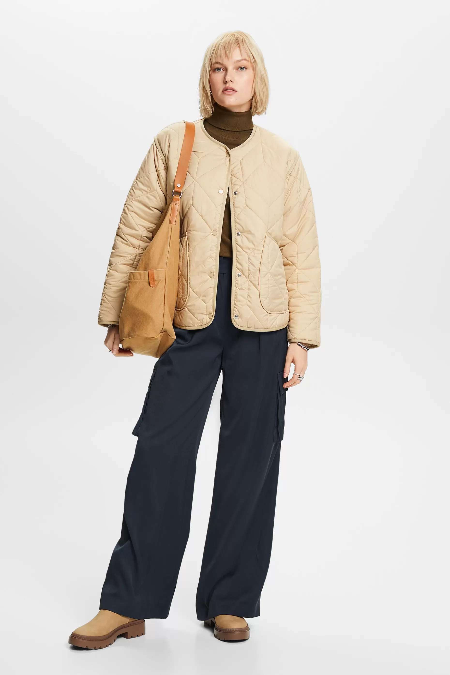 ESPRIT Recycled: quilted jacket with teddy lining at our Online Shop *Women Jackets + Coats