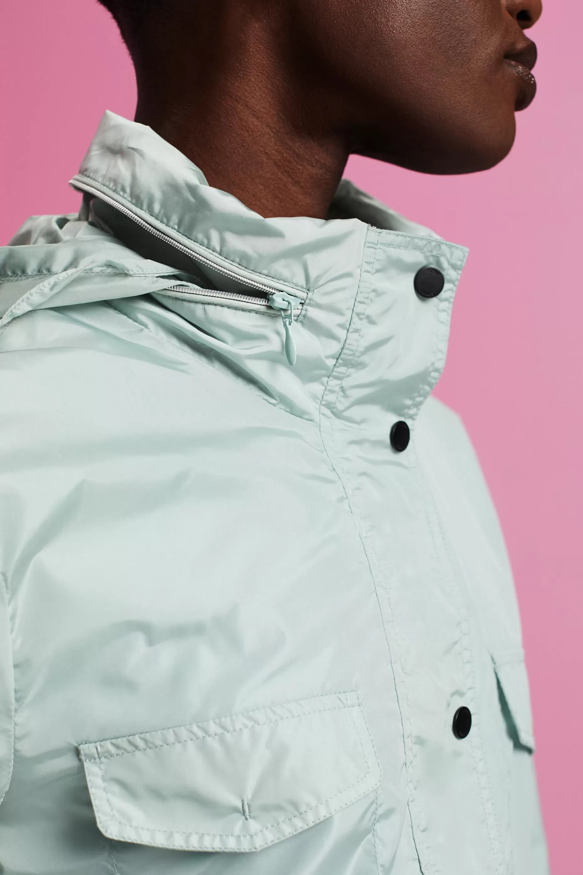 ESPRIT Recycled: rain jacket with a hood at our Online Shop *Women Jackets + Coats
