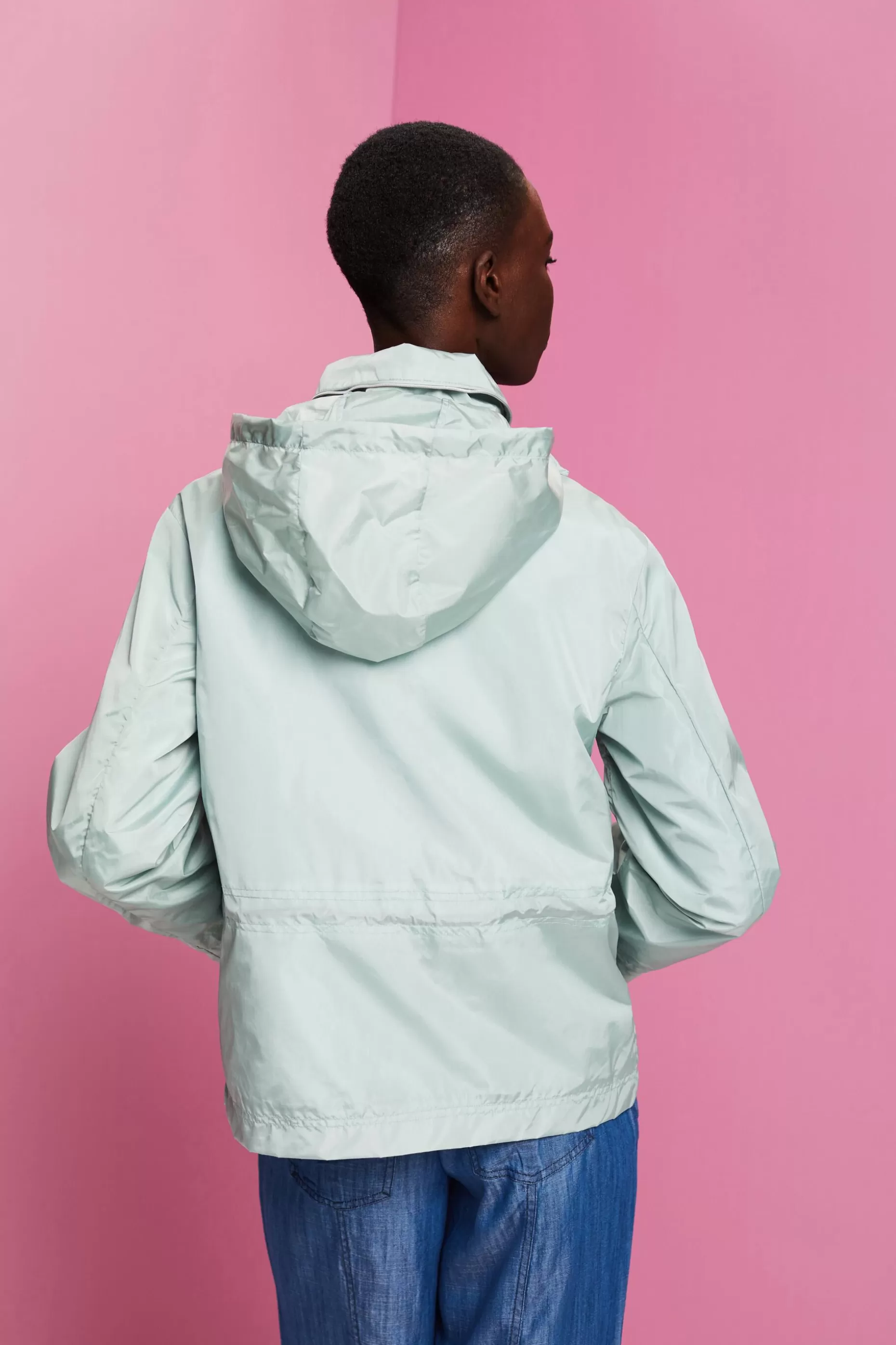 ESPRIT Recycled: rain jacket with a hood at our Online Shop *Women Jackets + Coats