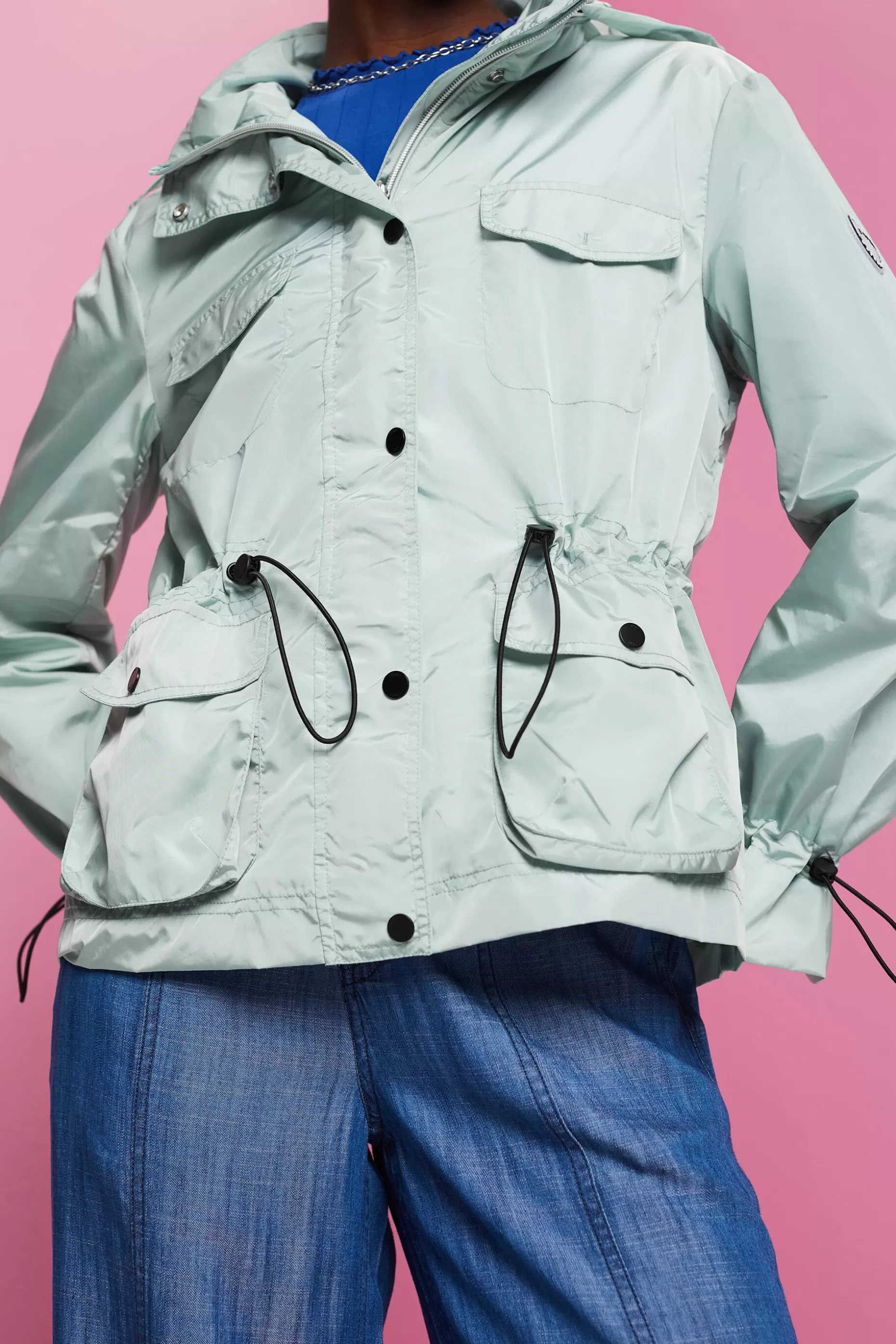 ESPRIT Recycled: rain jacket with a hood at our Online Shop *Women Jackets + Coats