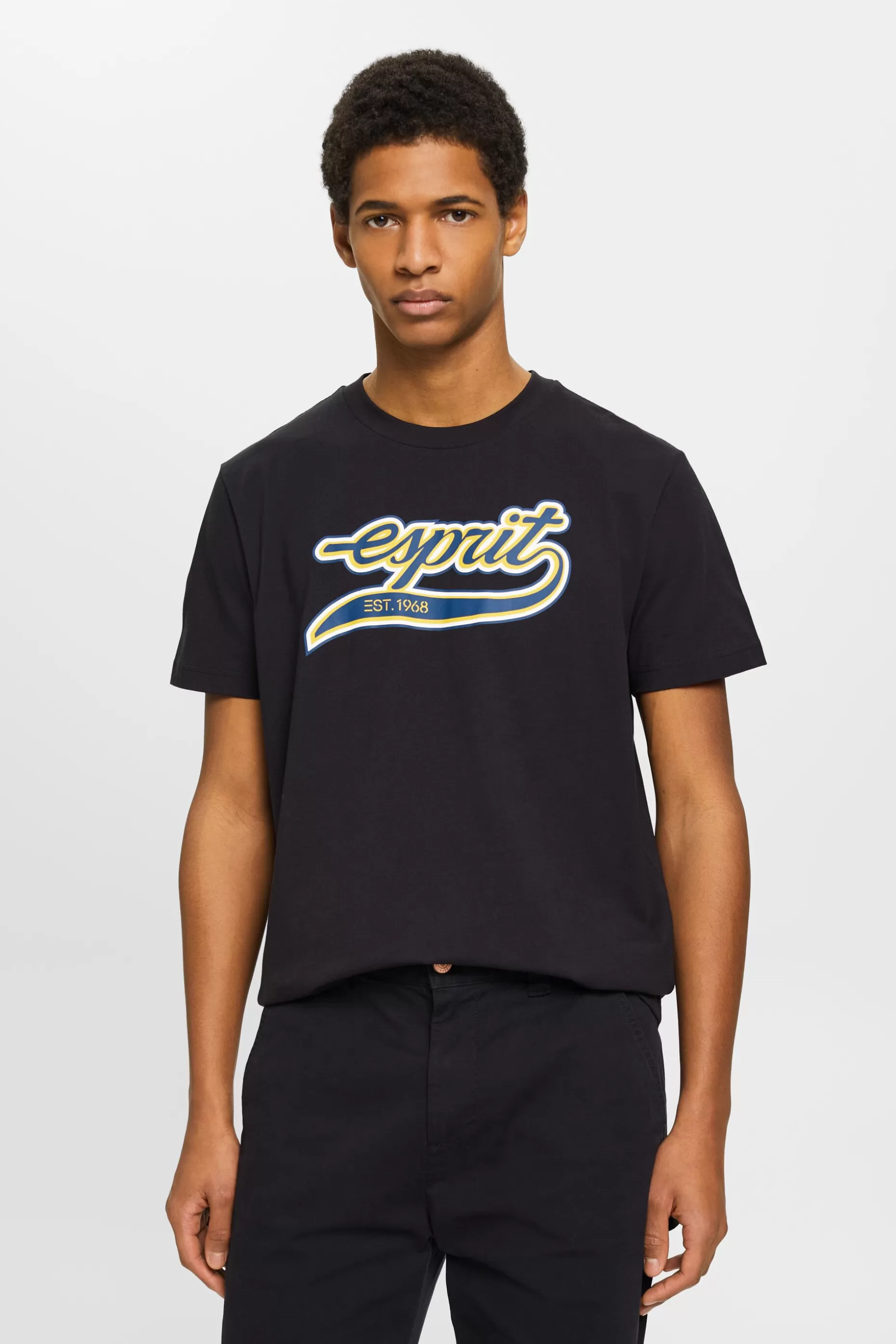 ESPRIT Retro Logo Cotton T-Shirt at our Online Shop *Men Tops