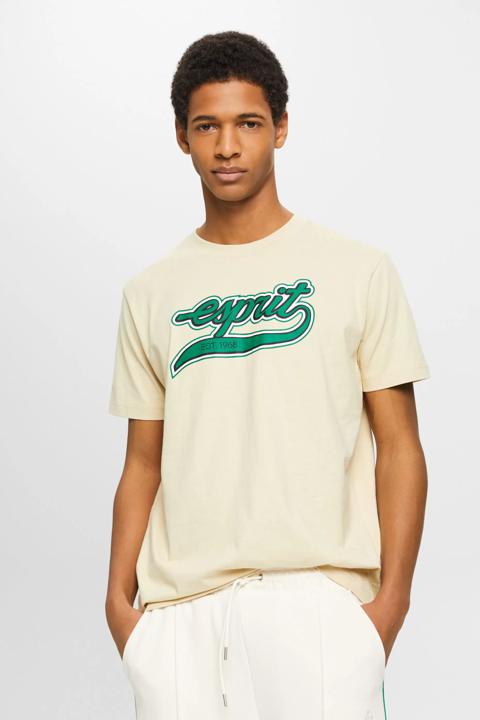 ESPRIT Retro Logo Cotton T-Shirt at our Online Shop *Men T-Shirts + Polos