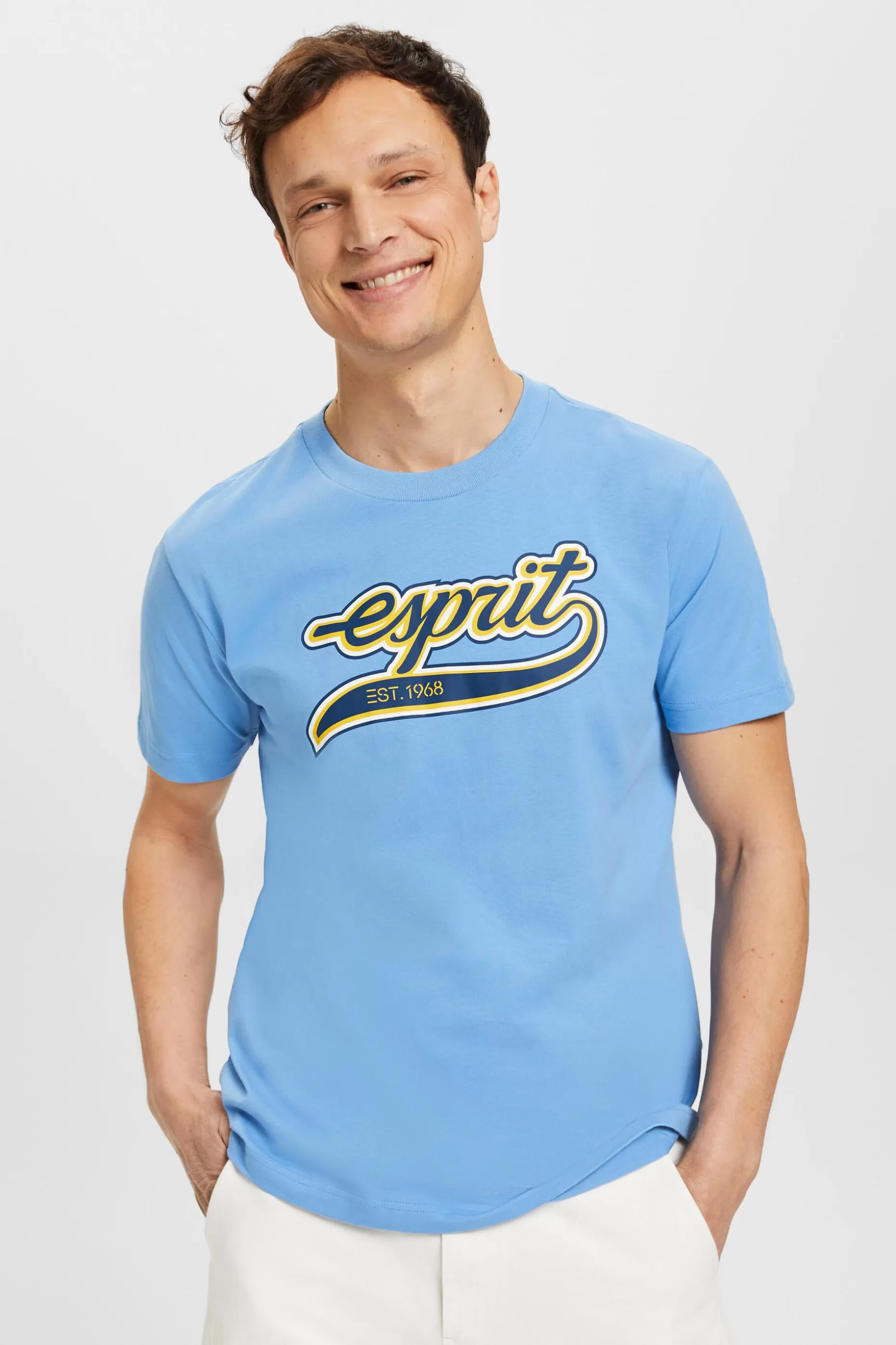 ESPRIT Retro Logo Cotton T-Shirt at our Online Shop *Men T-Shirts + Polos