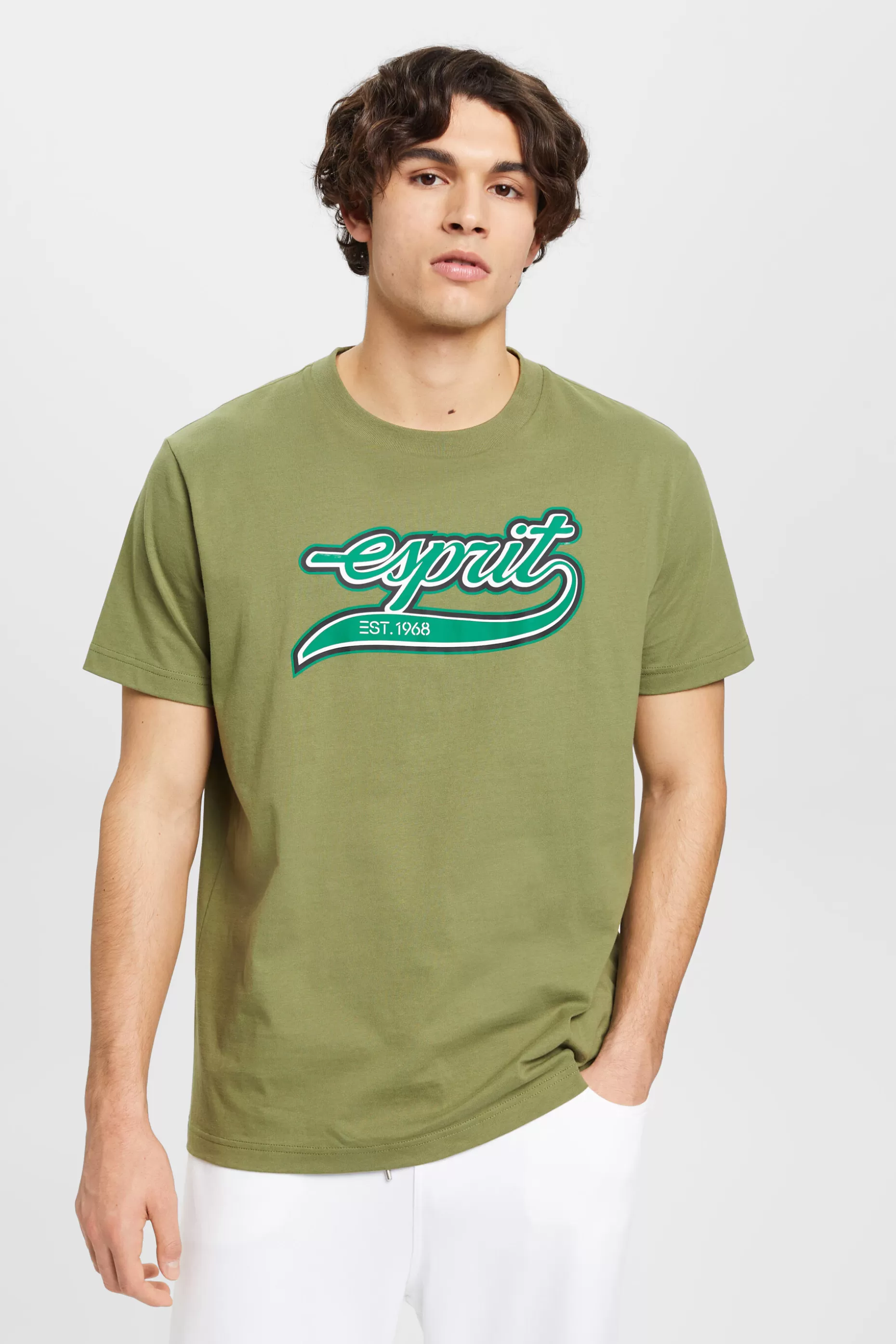 ESPRIT Retro Logo Cotton T-Shirt at our Online Shop *Men T-Shirts + Polos