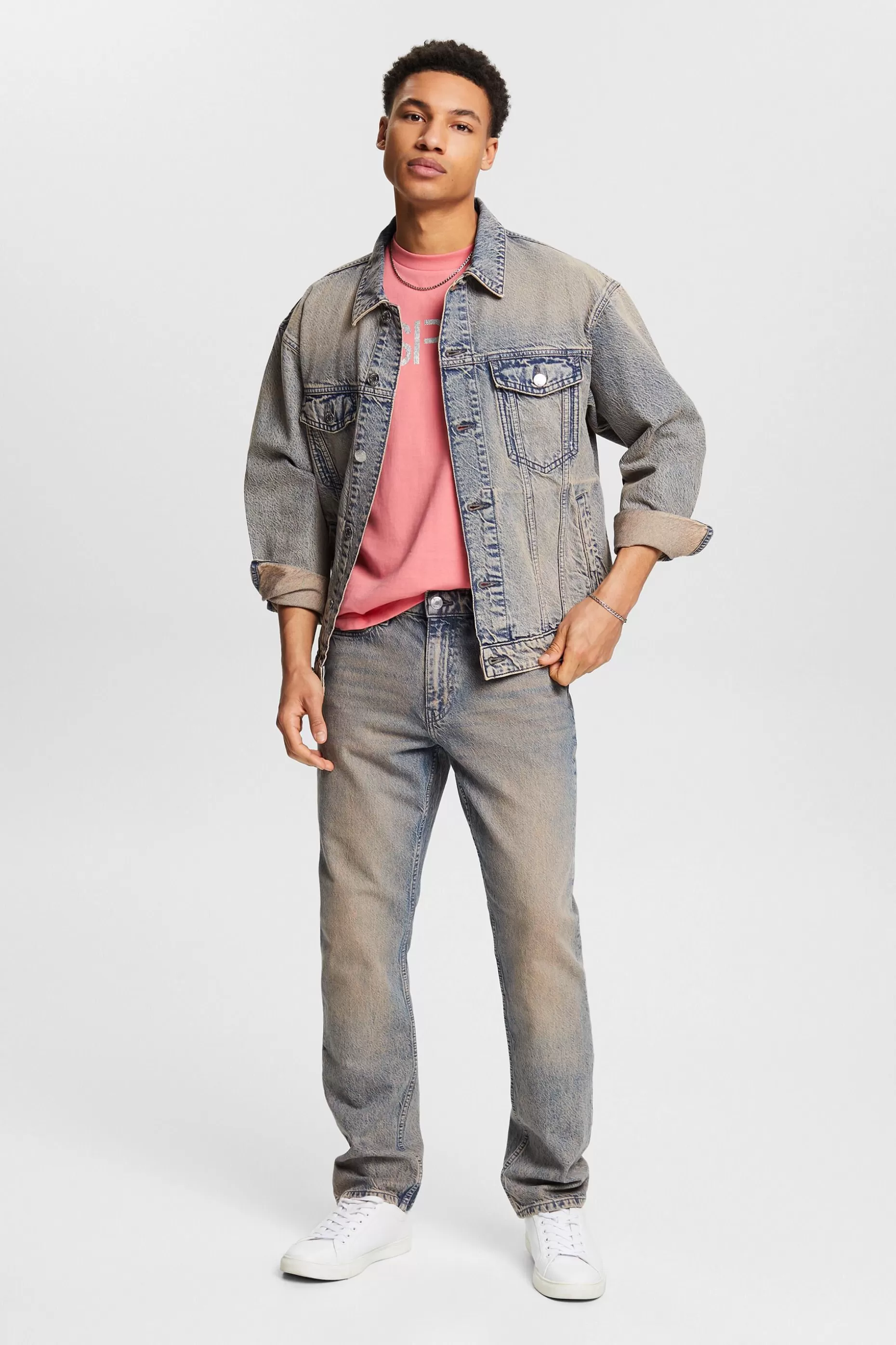 ESPRIT Retro Trucker Denim Jacket at our Online Shop *Men Jackets + Coats