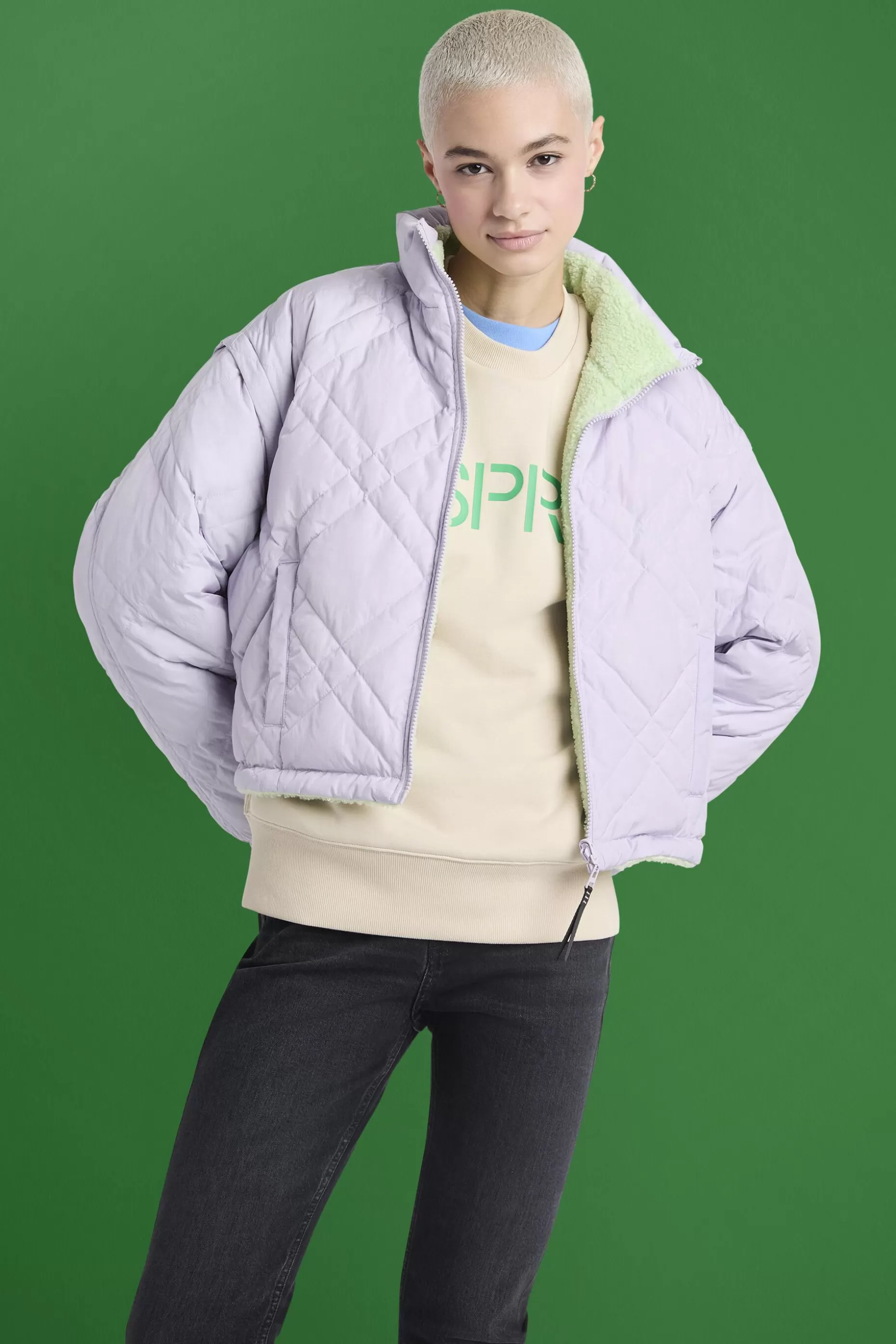 ESPRIT Reversible Detachable Quilted Jacket at our Online Shop *Women Jackets + Coats