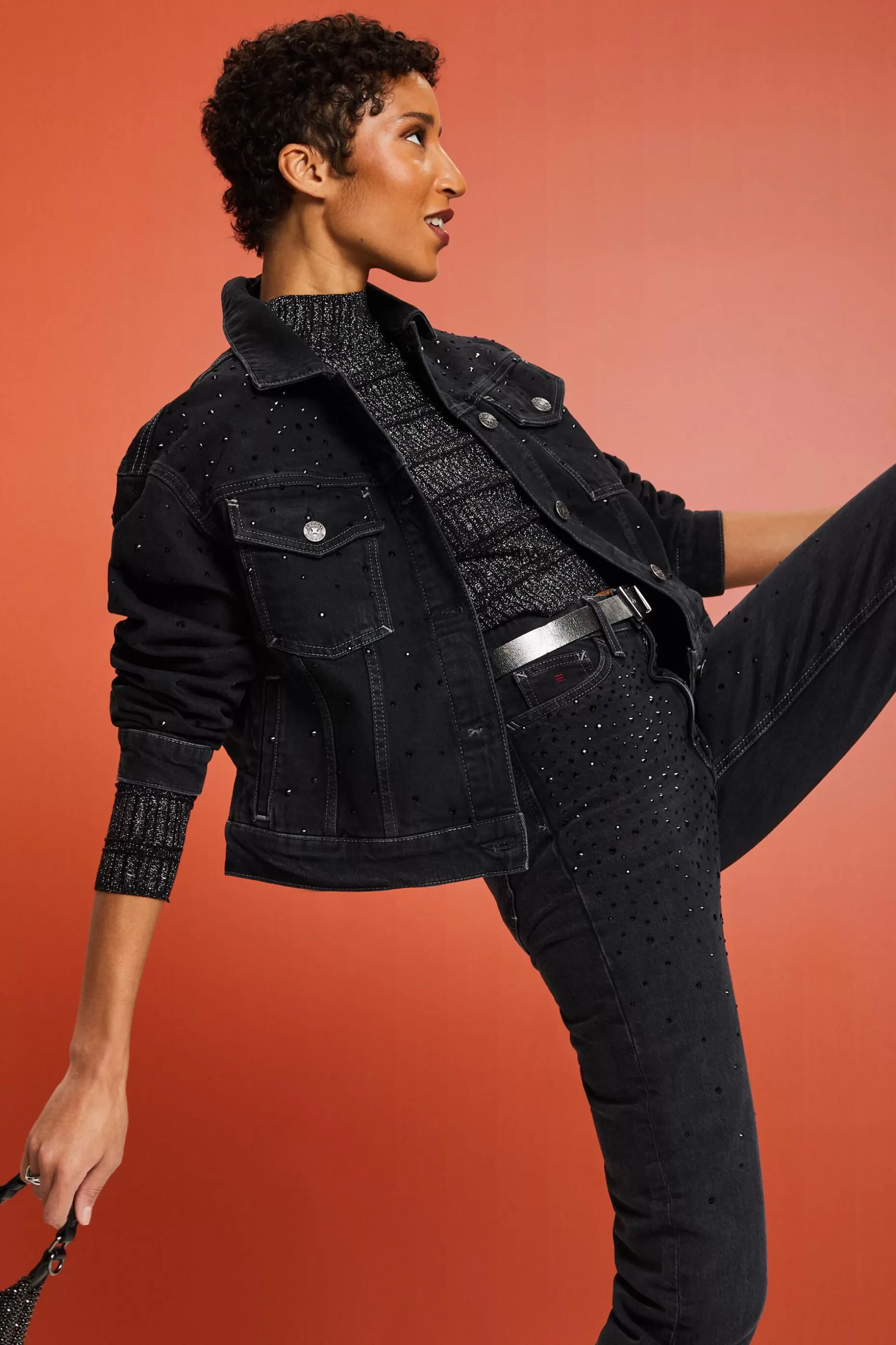 ESPRIT Rhinestone Denim Jacket at our Online Shop *Women Jackets + Coats