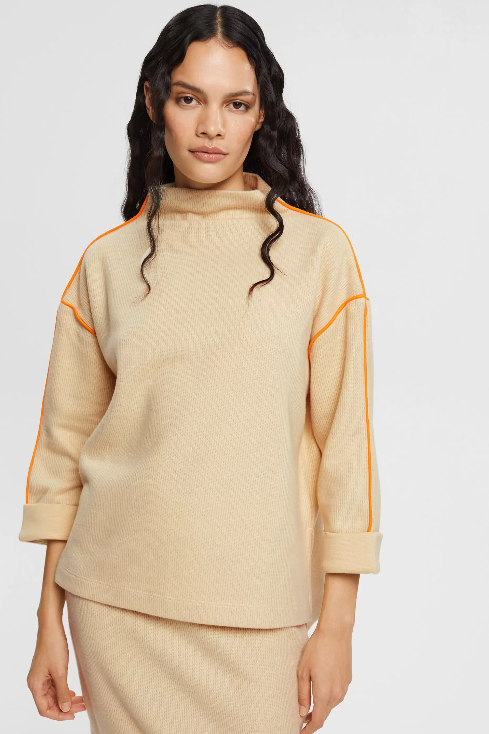 ESPRIT Rib knit boat neck sweater at our Online Shop *Women Sweatshirts + Hoodies