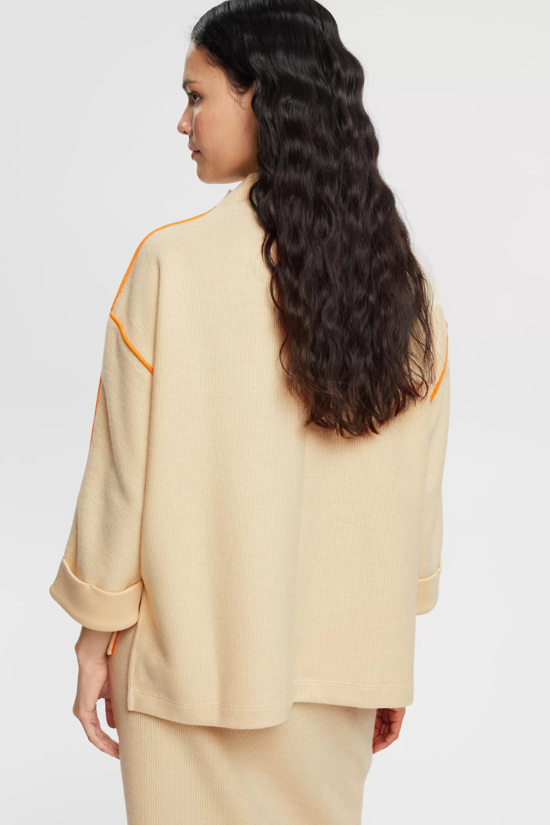 ESPRIT Rib knit boat neck sweater at our Online Shop *Women Sweatshirts + Hoodies
