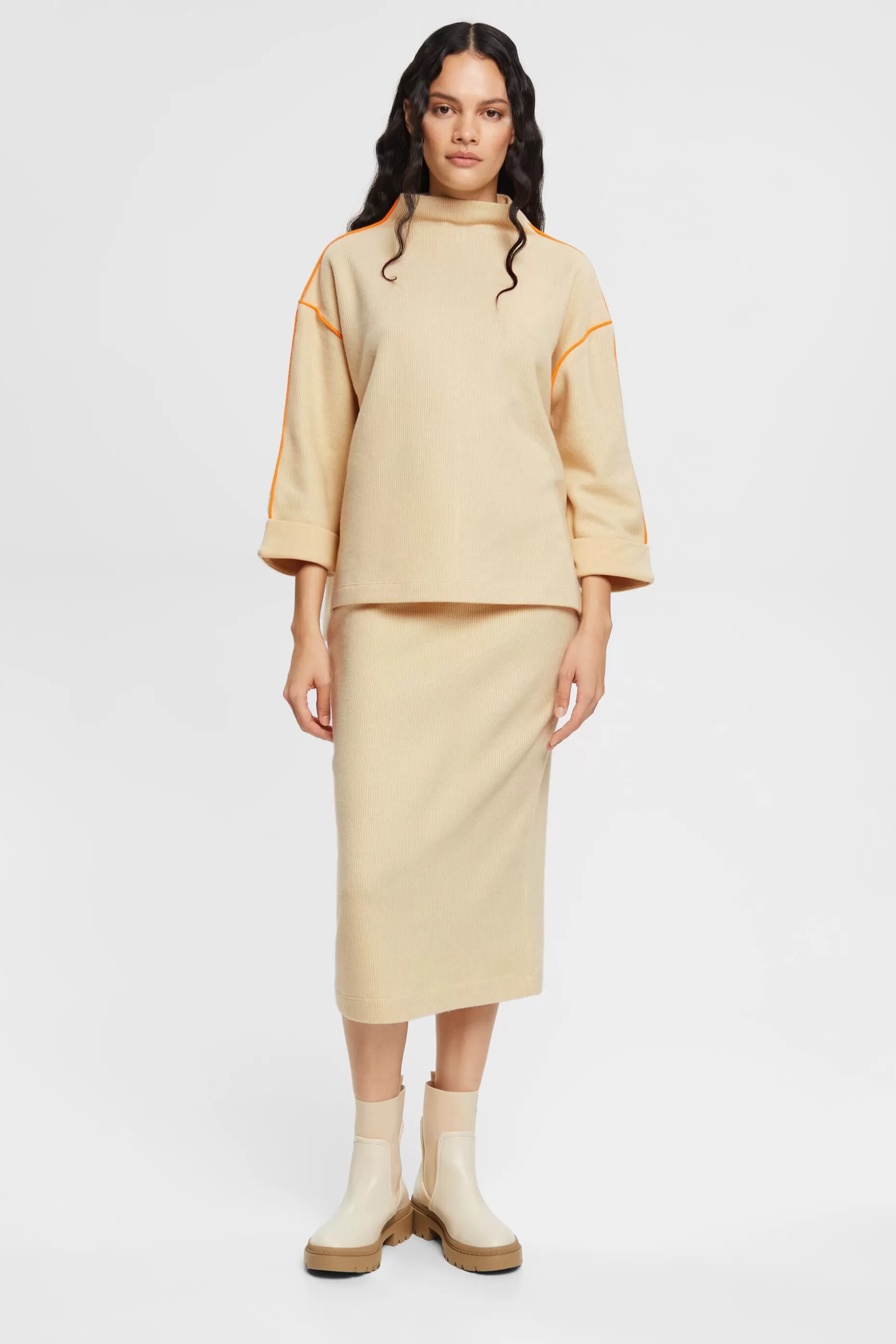 ESPRIT Rib knit boat neck sweater at our Online Shop *Women Sweatshirts + Hoodies