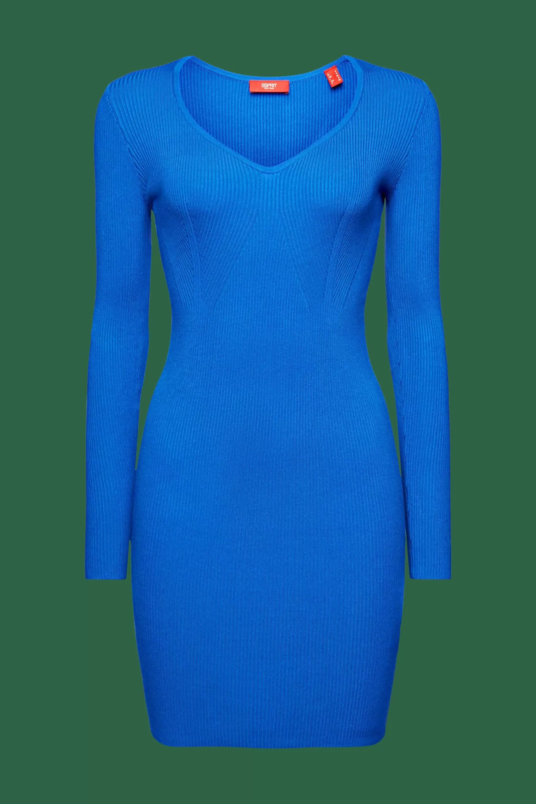 ESPRIT Rib Knit V-Neck Mini Dress at our Online Shop *Women Dresses + Jumpsuits